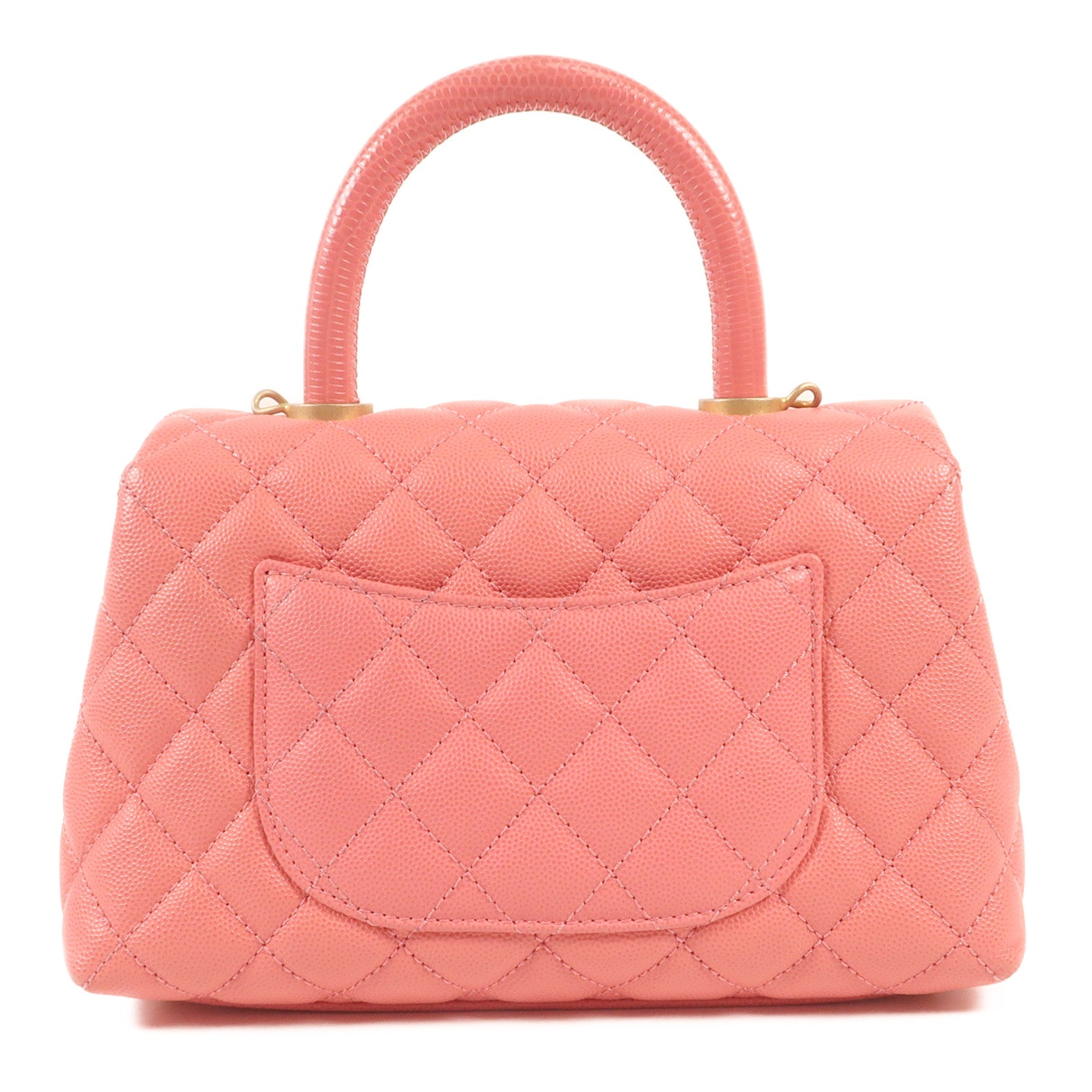 CHANEL 牛皮皮革Coco Handle Small金扣鏈帶手挽肩背兩用袋