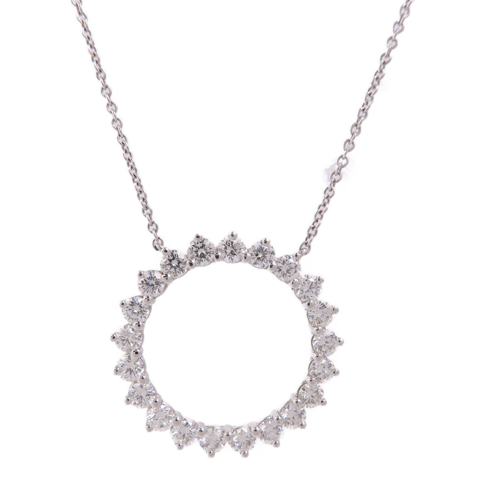 TIFFANY&CO PT950鉑金Open Circle Necklace鑽石項鍊