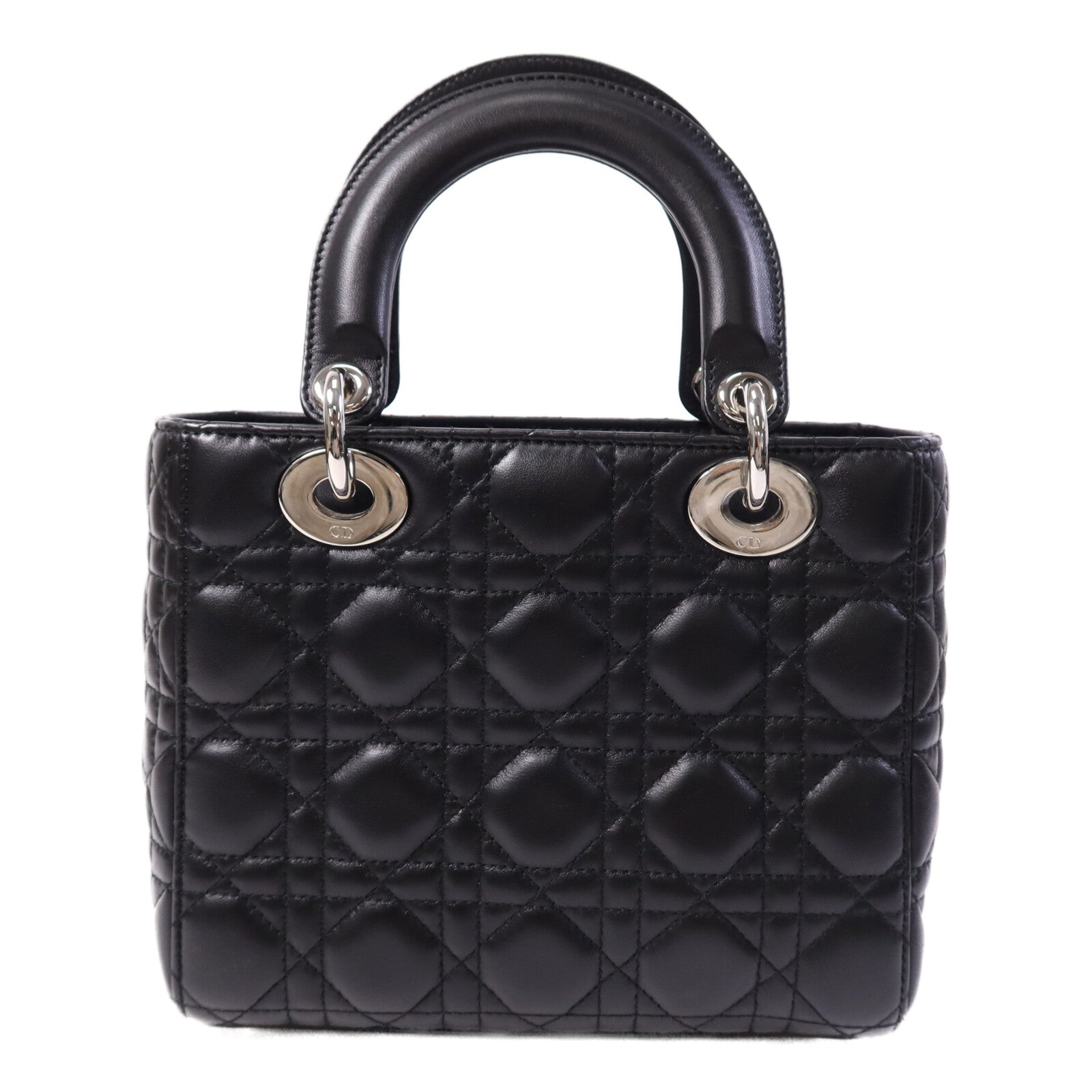 Dior 羊皮皮革Lady Dior銀扣手挽肩背兩用袋