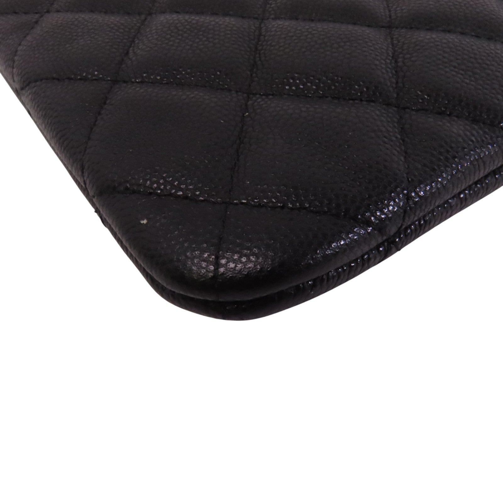 CHANEL 牛皮皮革Clutch銀扣手拿包