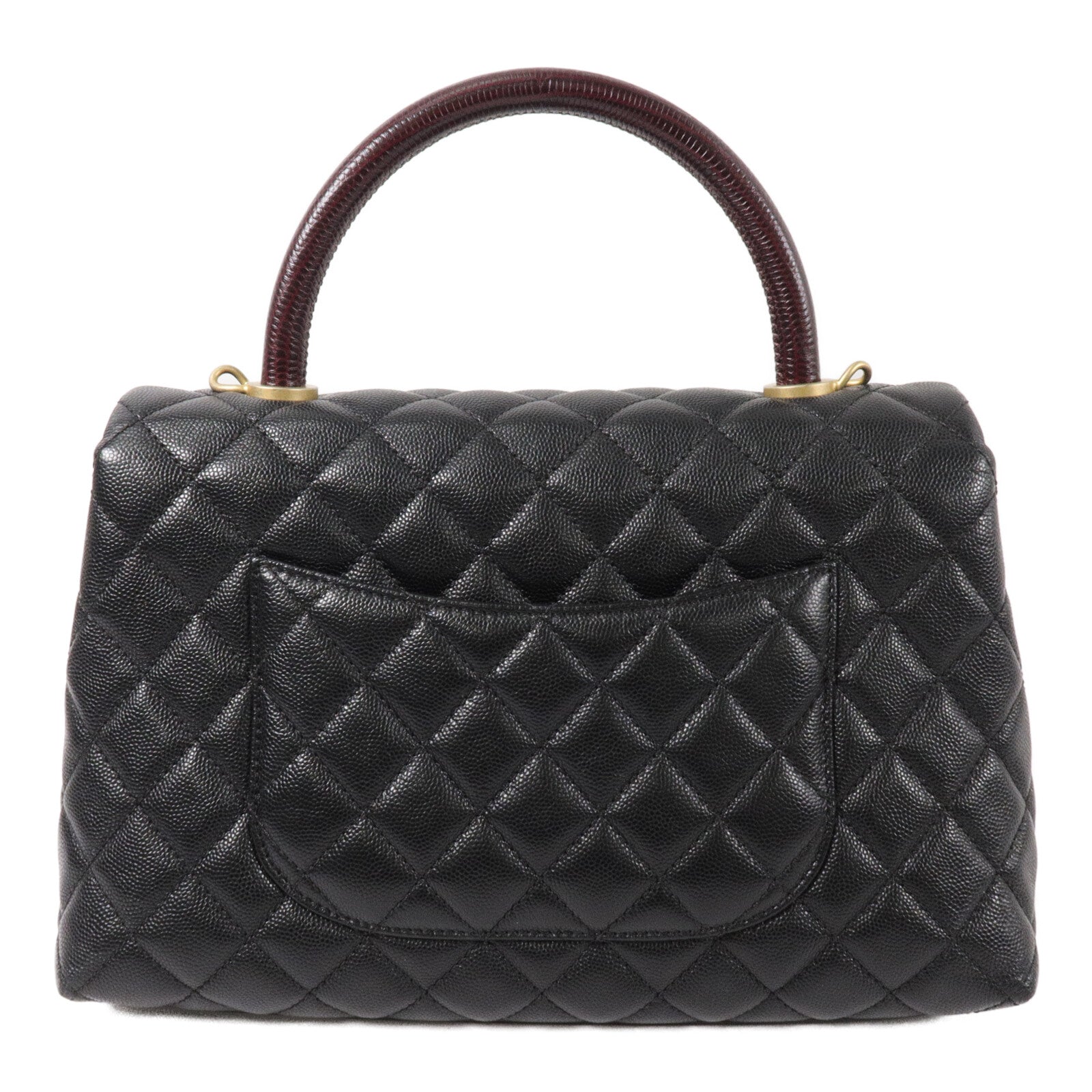 CHANEL 牛皮皮革Coco Handle Medium鏈帶肩背袋