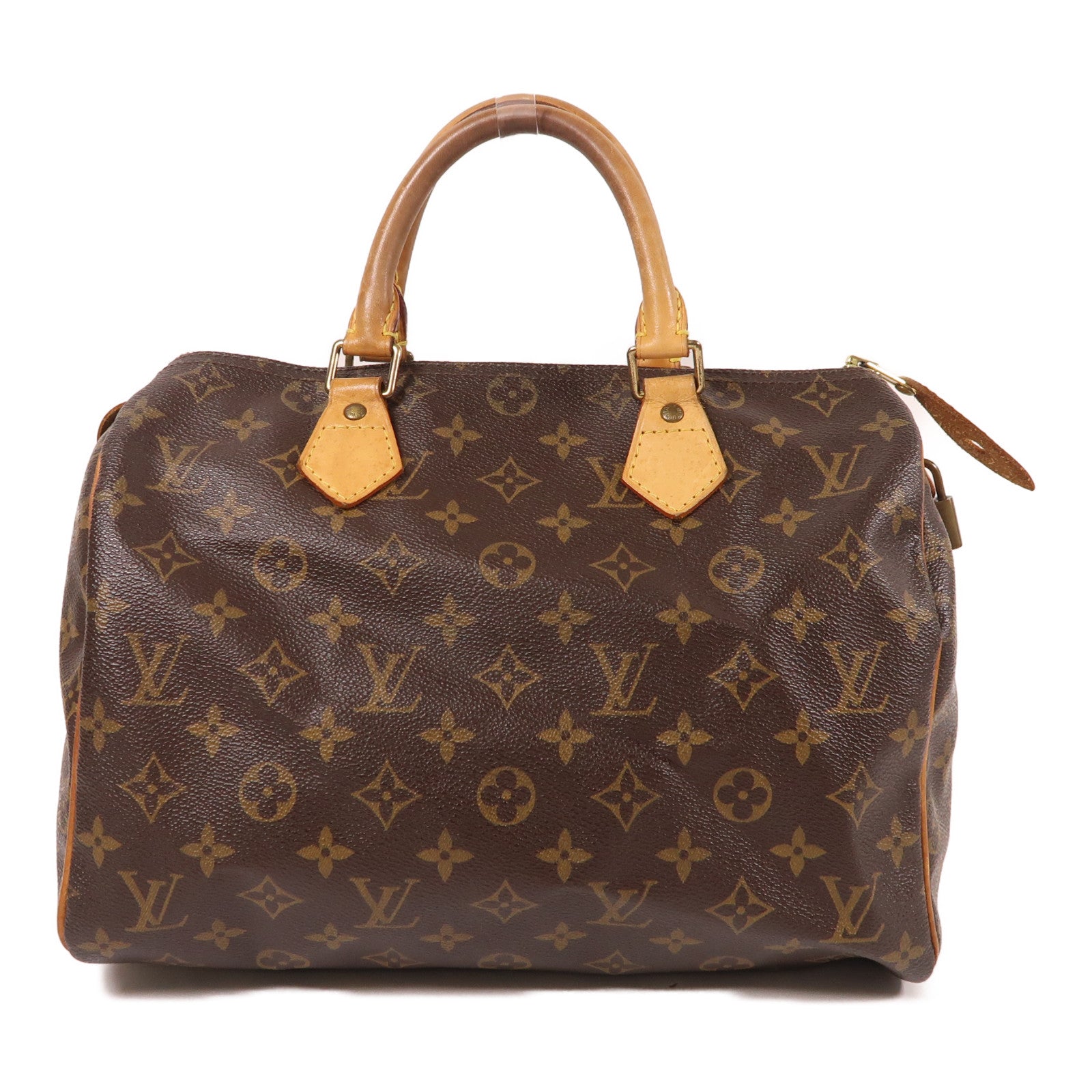 LOUIS VUITTON Monogram Speedy 30金扣手挽袋棕色