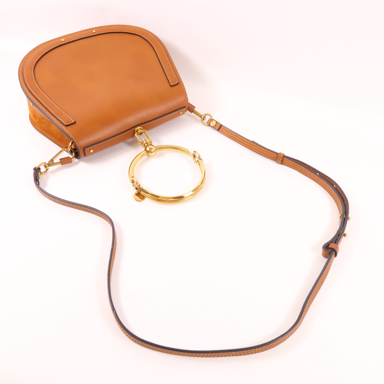 Chloe 牛皮皮革Nile Medium金扣手挽肩背兩用袋