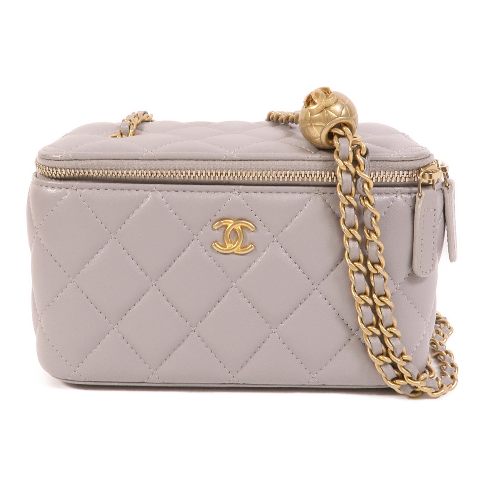 CHANEL 羊皮皮革Vanity Case With Gold Ball肩背袋