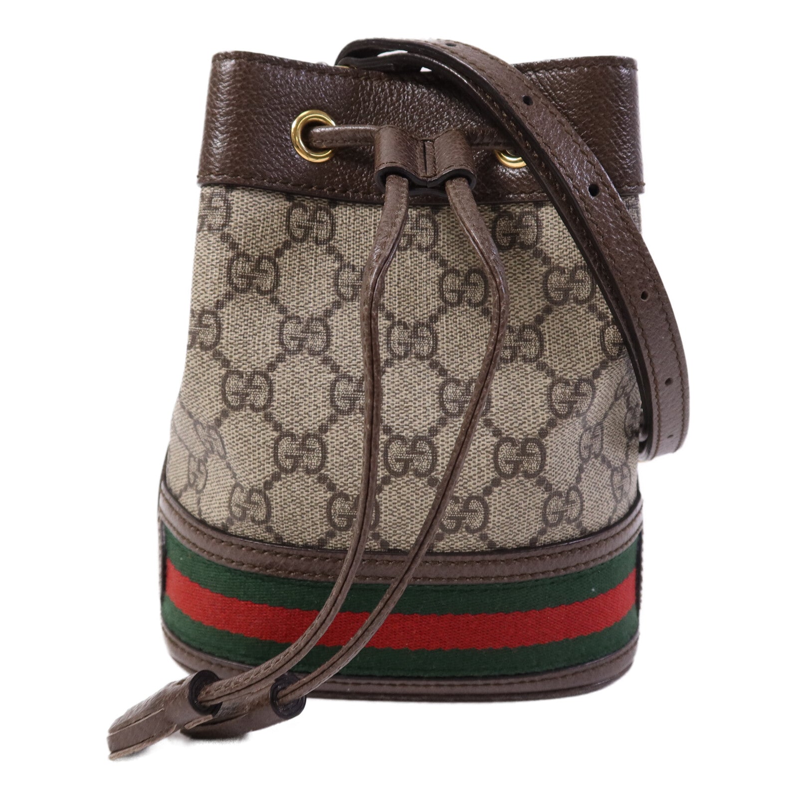 GUCCI 【激減優惠】塗層帆布Ophidia Mini Bucket金扣肩背袋