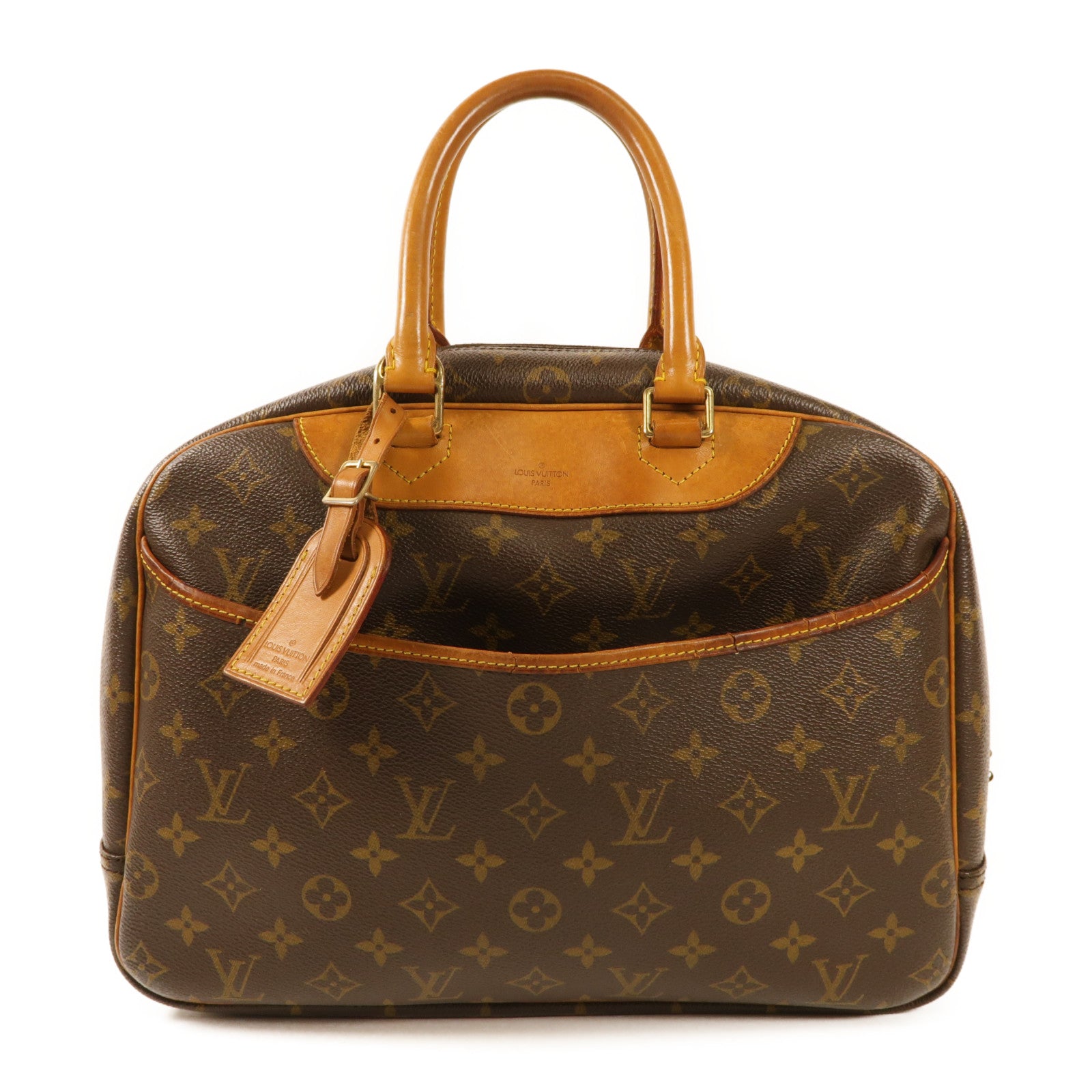 LOUIS VUITTON 【激減優惠】Monogram Deauville金扣手挽袋棕色
