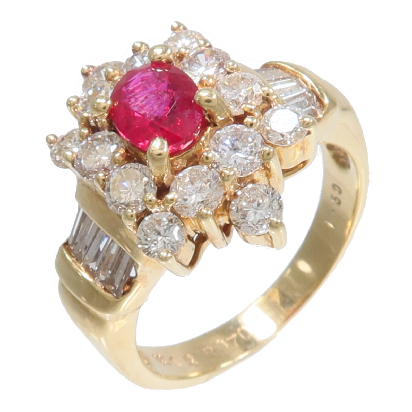 JEWELRY 18K黃金Ruby Diamond Ring紅寶石/鑽石戒指