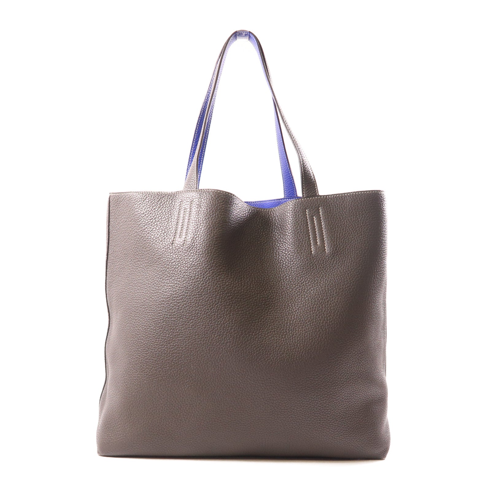HERMES Double Sens Shoulder Tote Bag Taurillon Clemence Leather