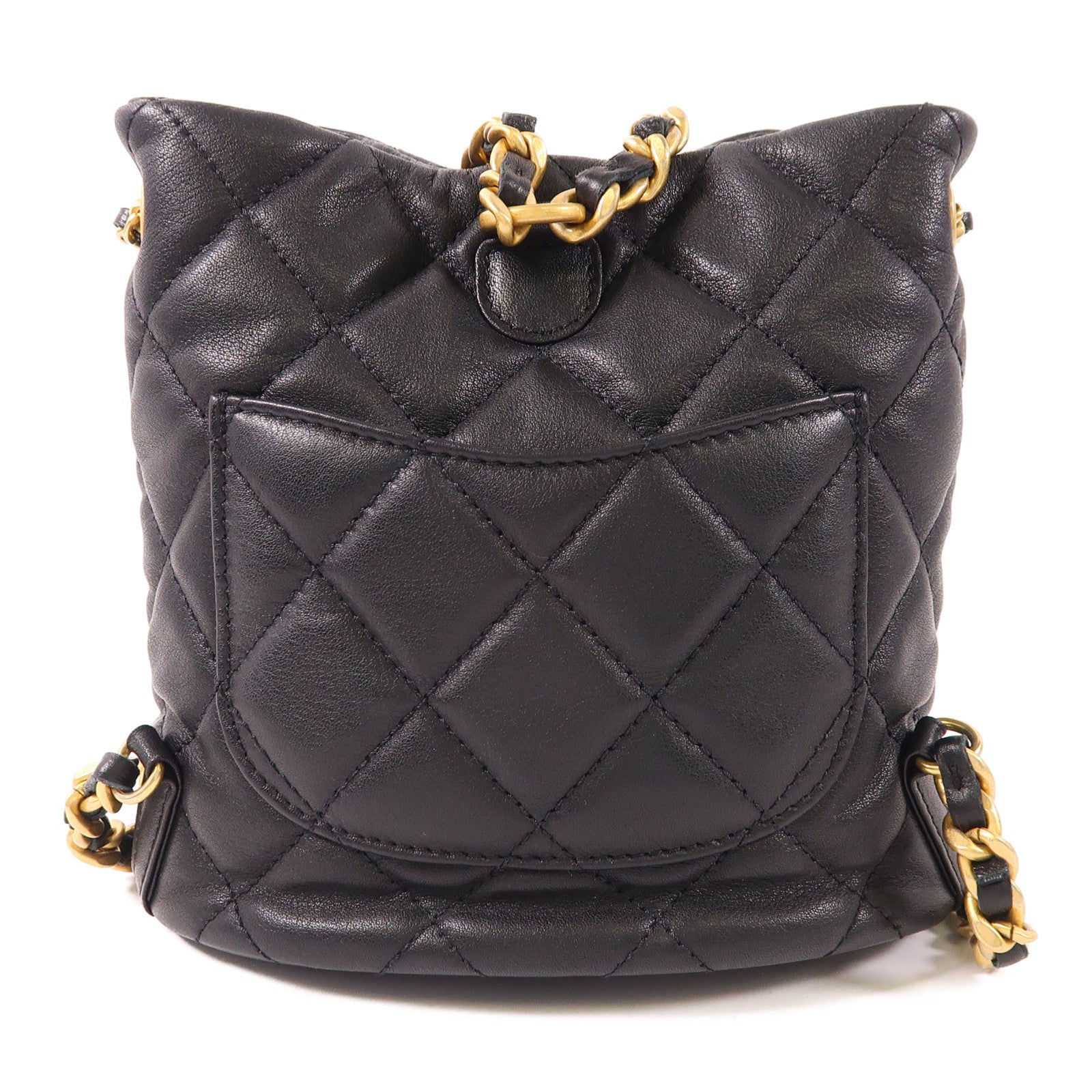 CHANEL 牛皮皮革Mini Backpack金扣鏈帶背包