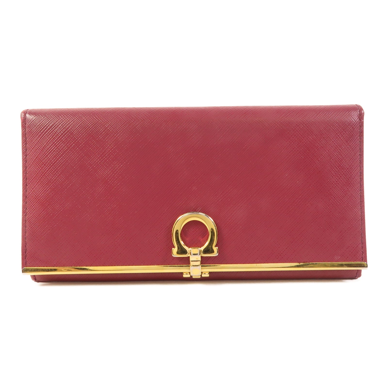 Salvatore Ferragamo 【激減優惠】牛皮皮革Long Wallet金扣長錢包