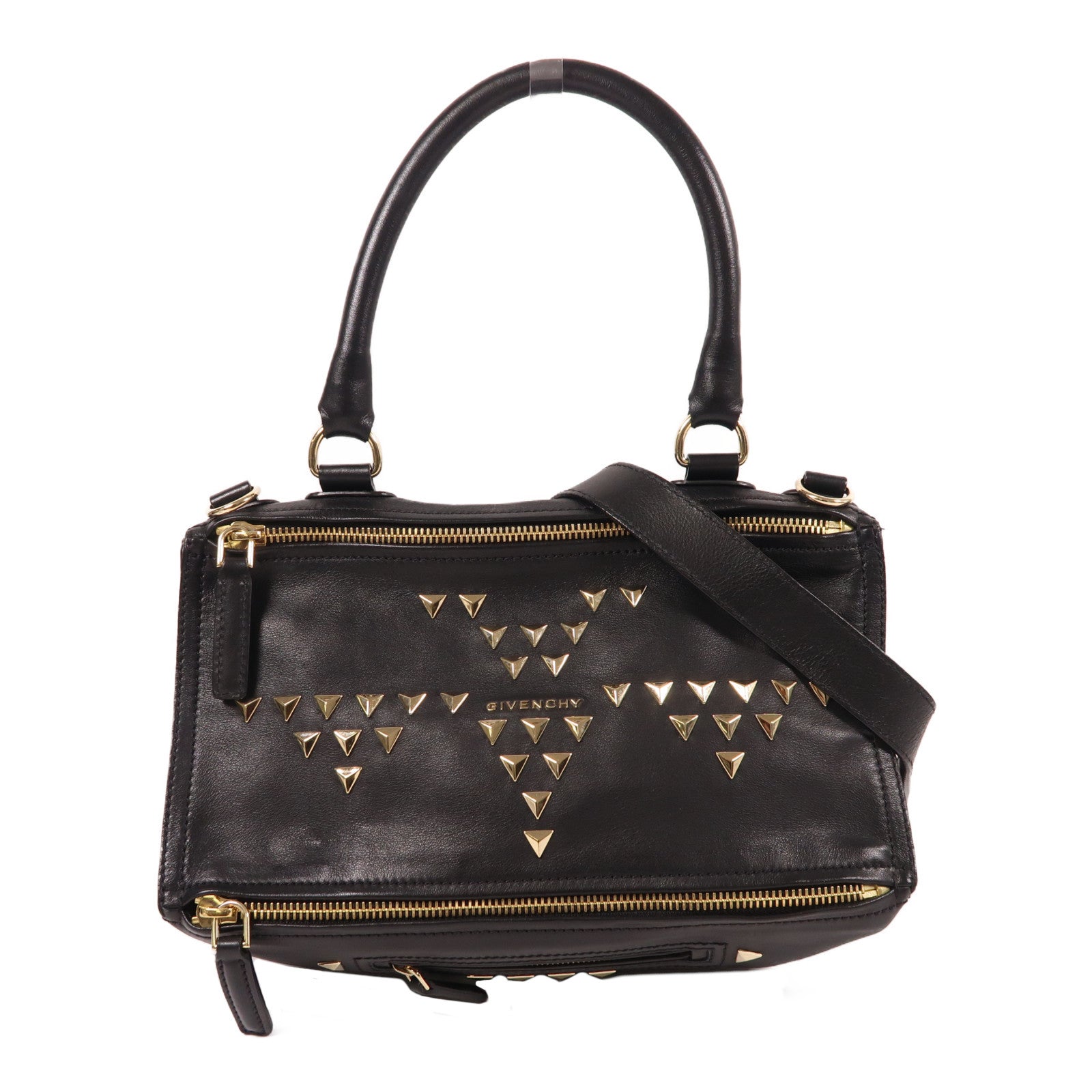 GIVENCHY 牛皮皮革Pandora金扣手挽肩背兩用袋黑色– Brand Off Hong Kong Online Store