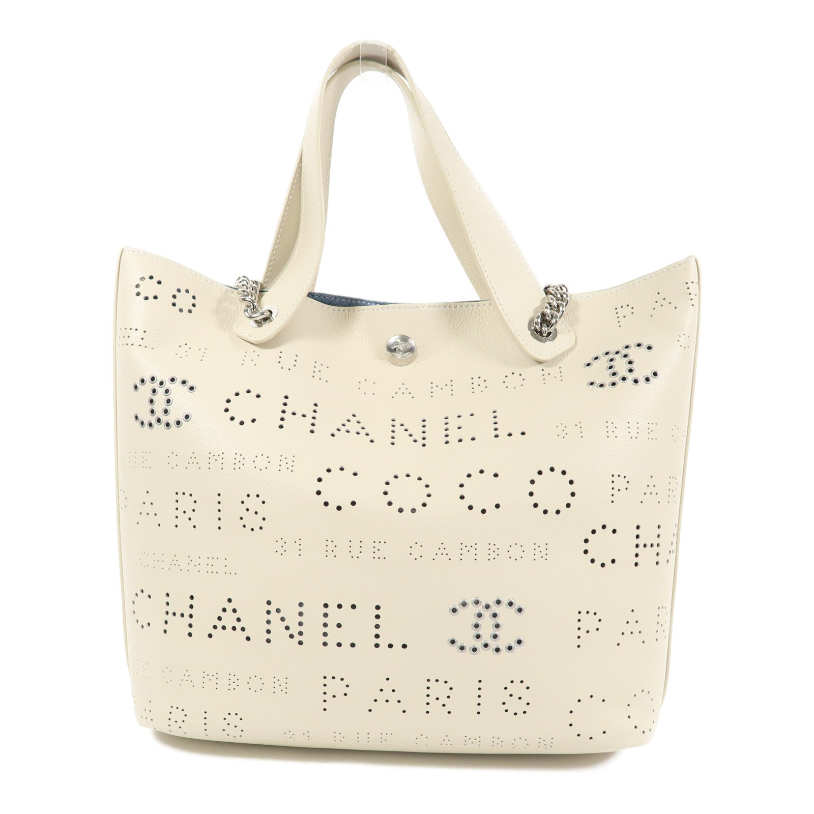 CHANEL 牛皮皮革2 Way Shoulder銀扣鏈帶肩背袋