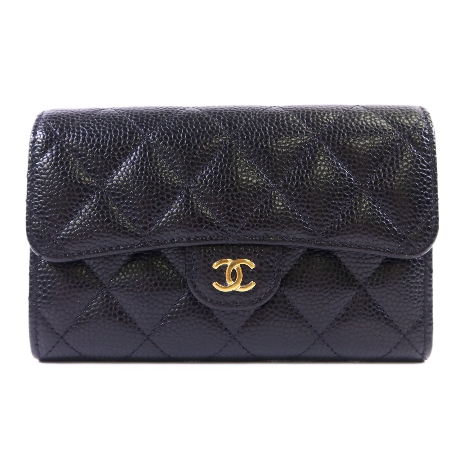 CHANEL 牛皮皮革Classic Medium Flap Wallet金扣錢包