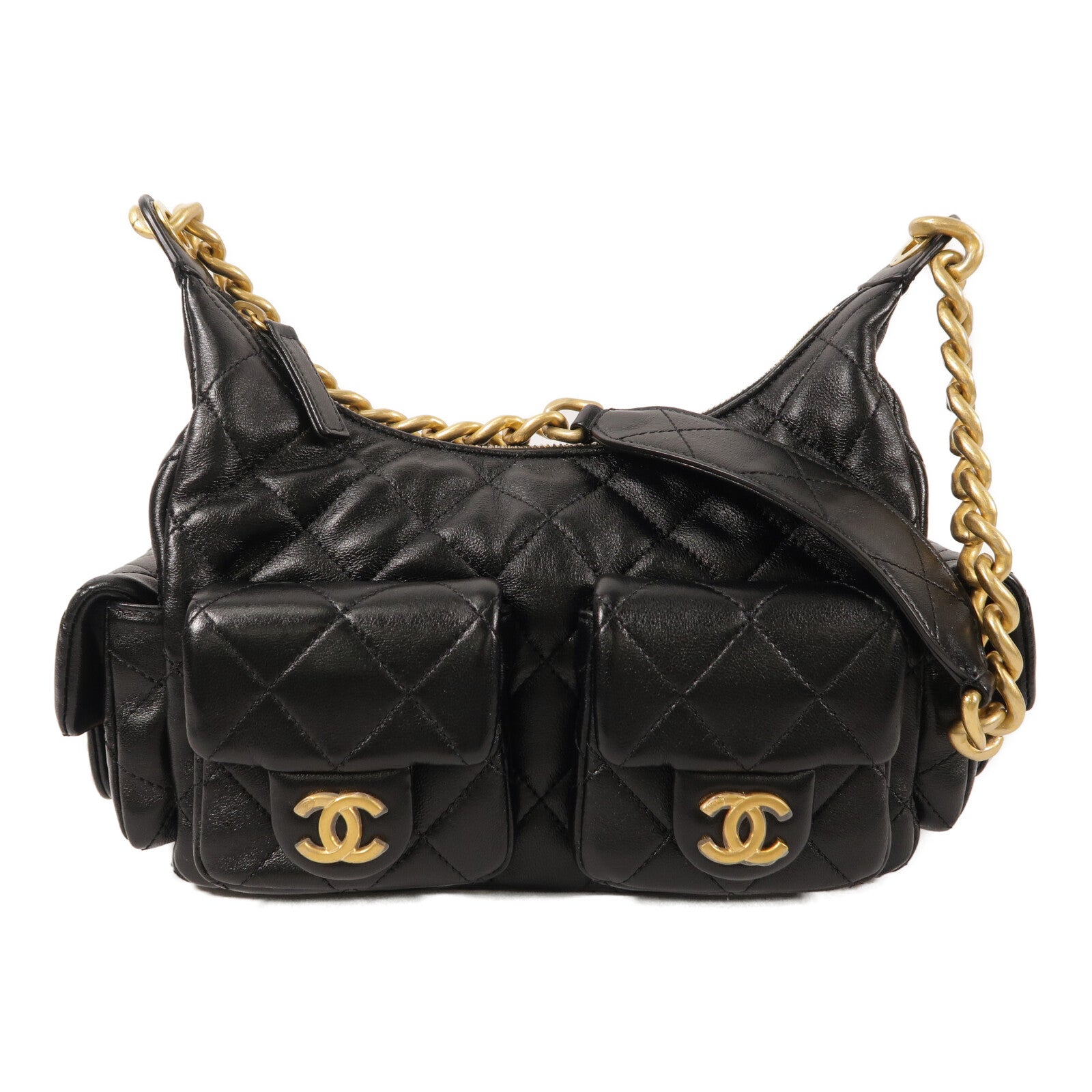 CHANEL 羊皮皮革25C Hobo Bag鏈帶肩背袋