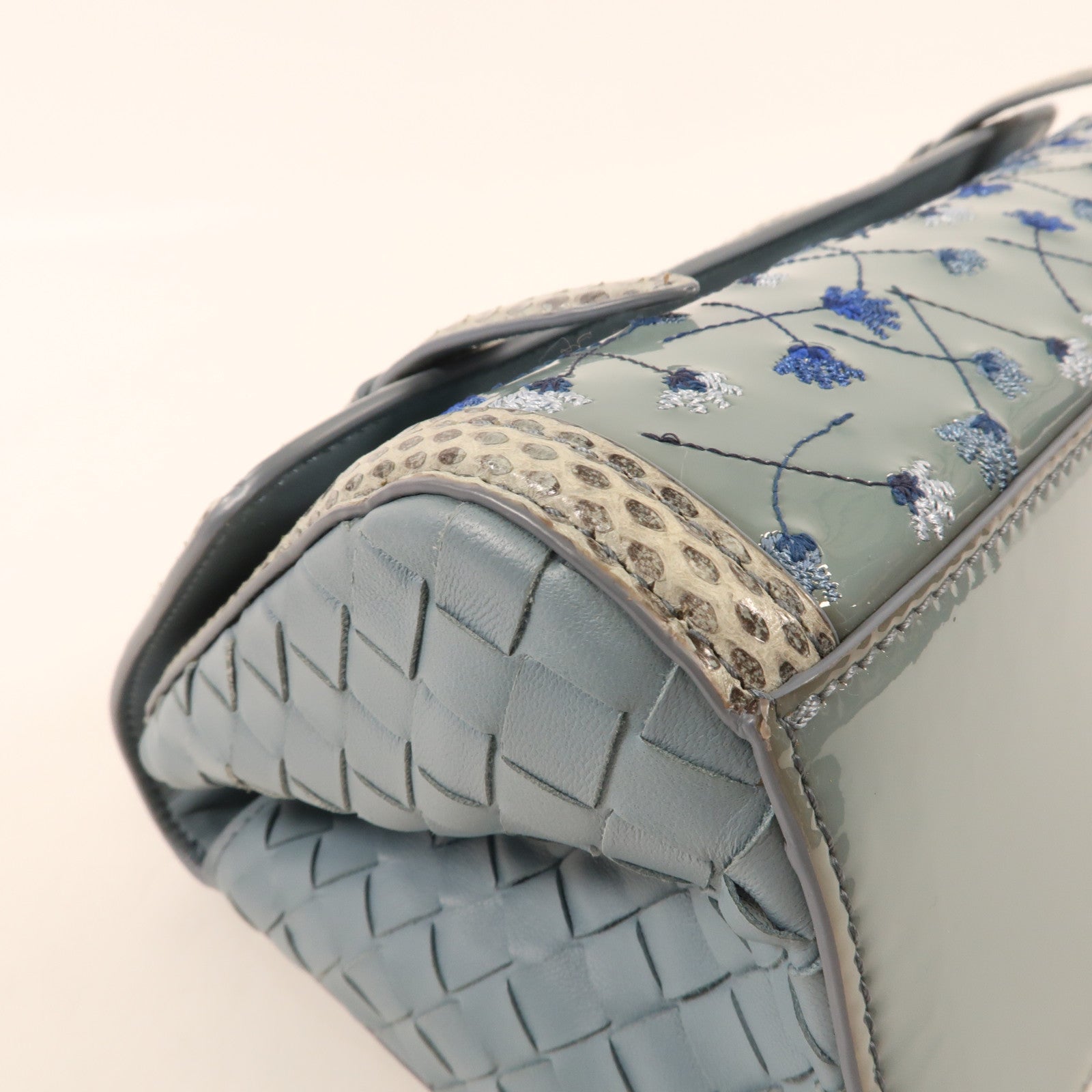 BOTTEGA VENETA 漆皮皮革/蛇皮皮革Shoulder Bag手挽肩背兩用袋