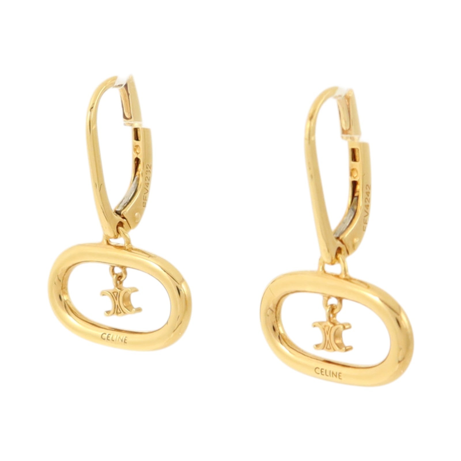 CELINE 黄銅Triomphe Mobile Earrings耳環