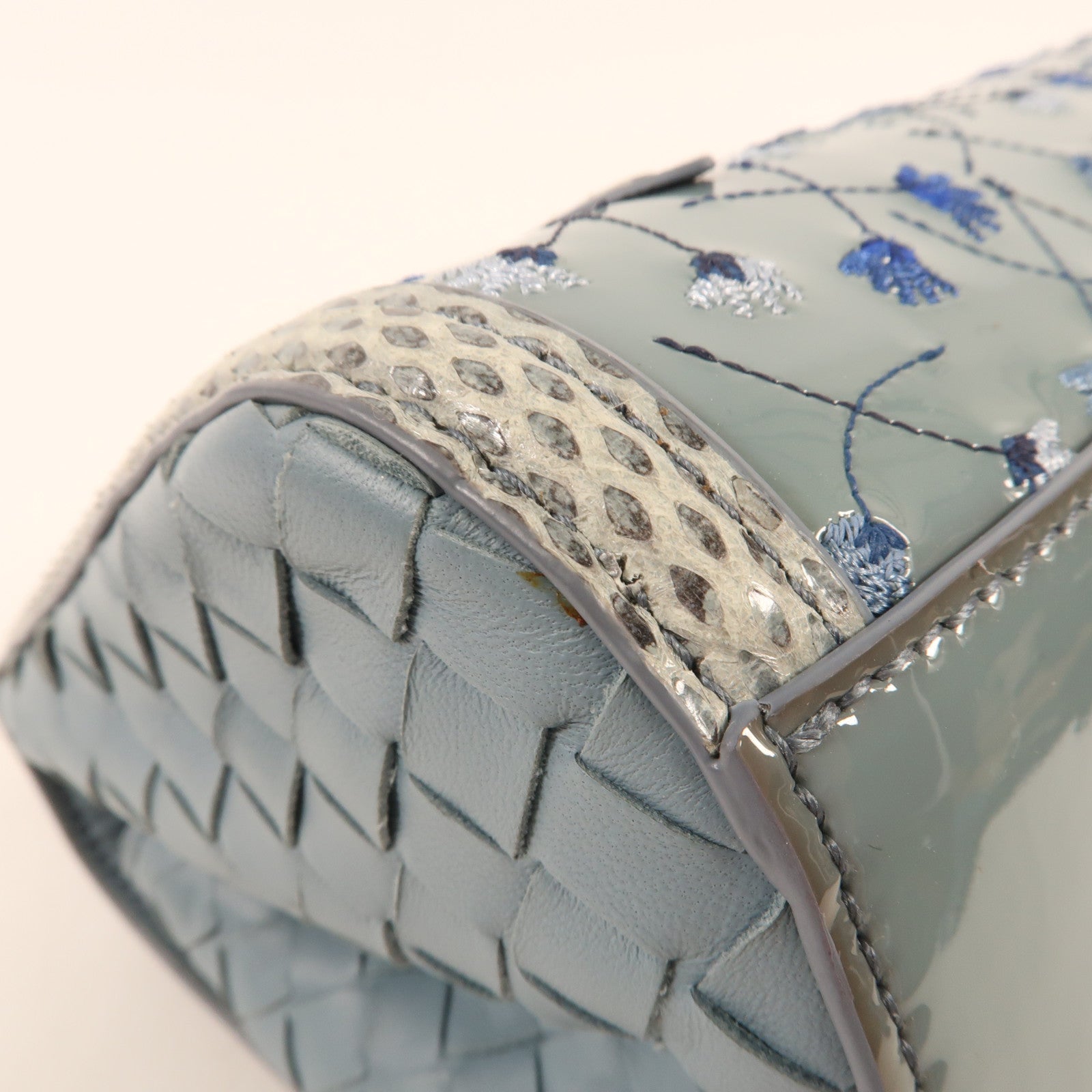 BOTTEGA VENETA 漆皮皮革/蛇皮皮革Shoulder Bag手挽肩背兩用袋