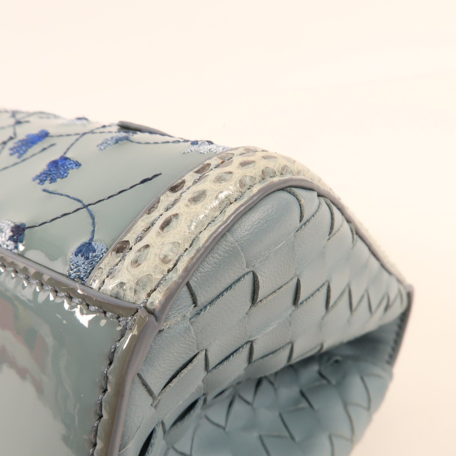 BOTTEGA VENETA 漆皮皮革/蛇皮皮革Shoulder Bag手挽肩背兩用袋