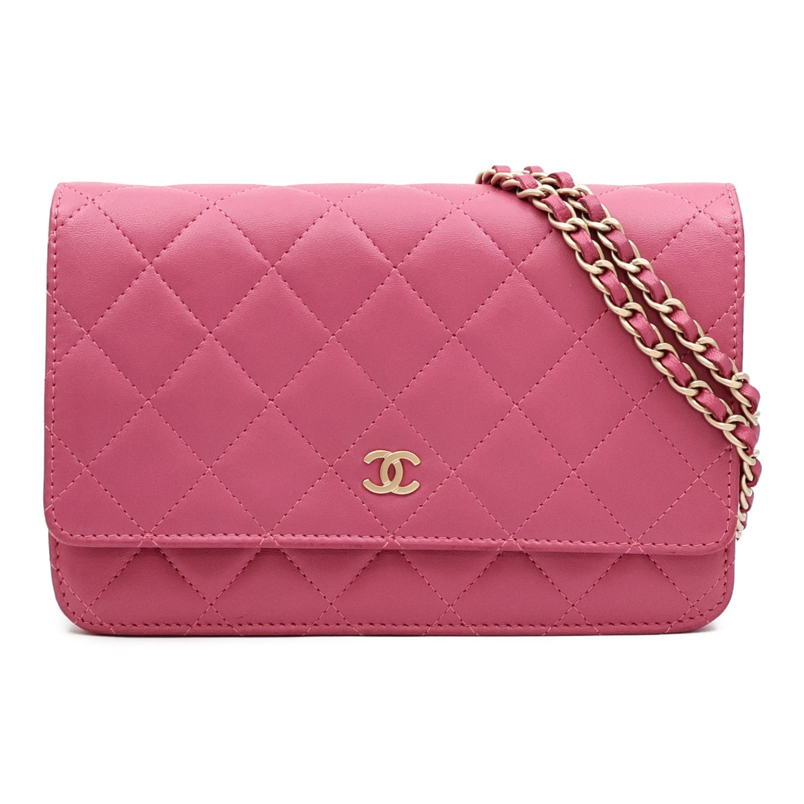CHANEL 羊皮皮革WOC Wallet On Chain金扣鏈帶肩背袋