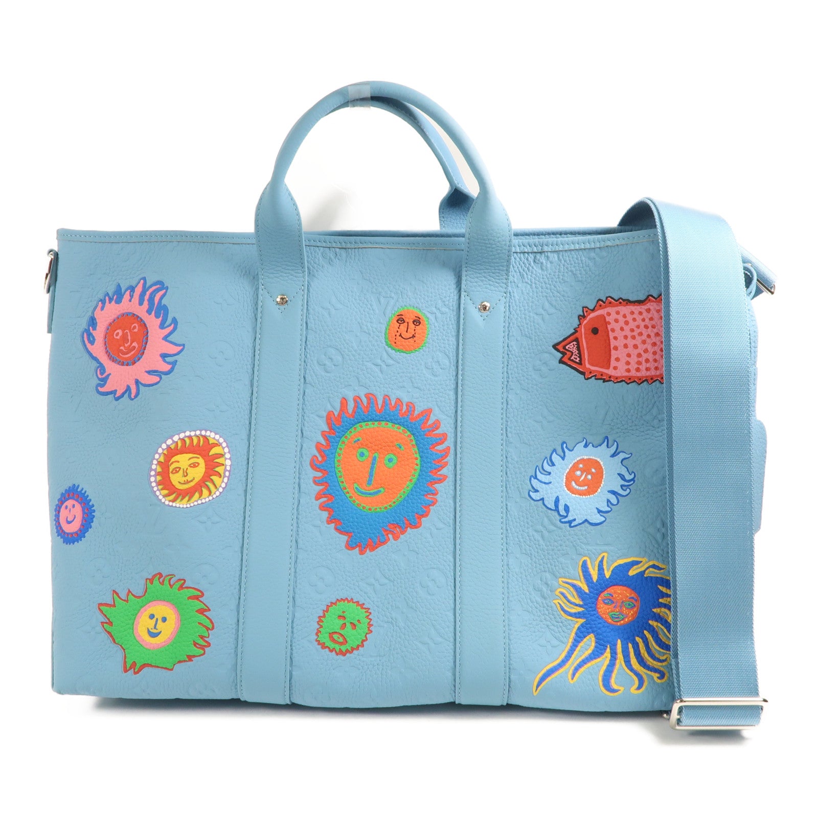 LOUIS VUITTON LV SHW LVxYK Weekend Tote 2 Way Shoulder Bag M21717 Embossed Blue