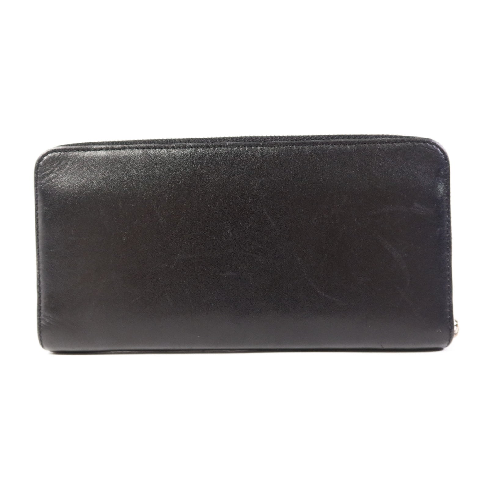 LOEWE 牛皮皮革Long Round Wallet銀扣長錢包