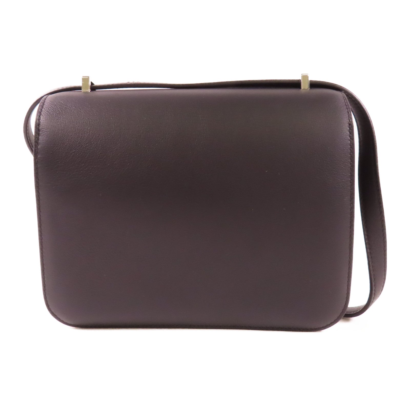 HERMES 【激減優惠】Swift皮革Constance Mini銀扣肩背袋89 Noir