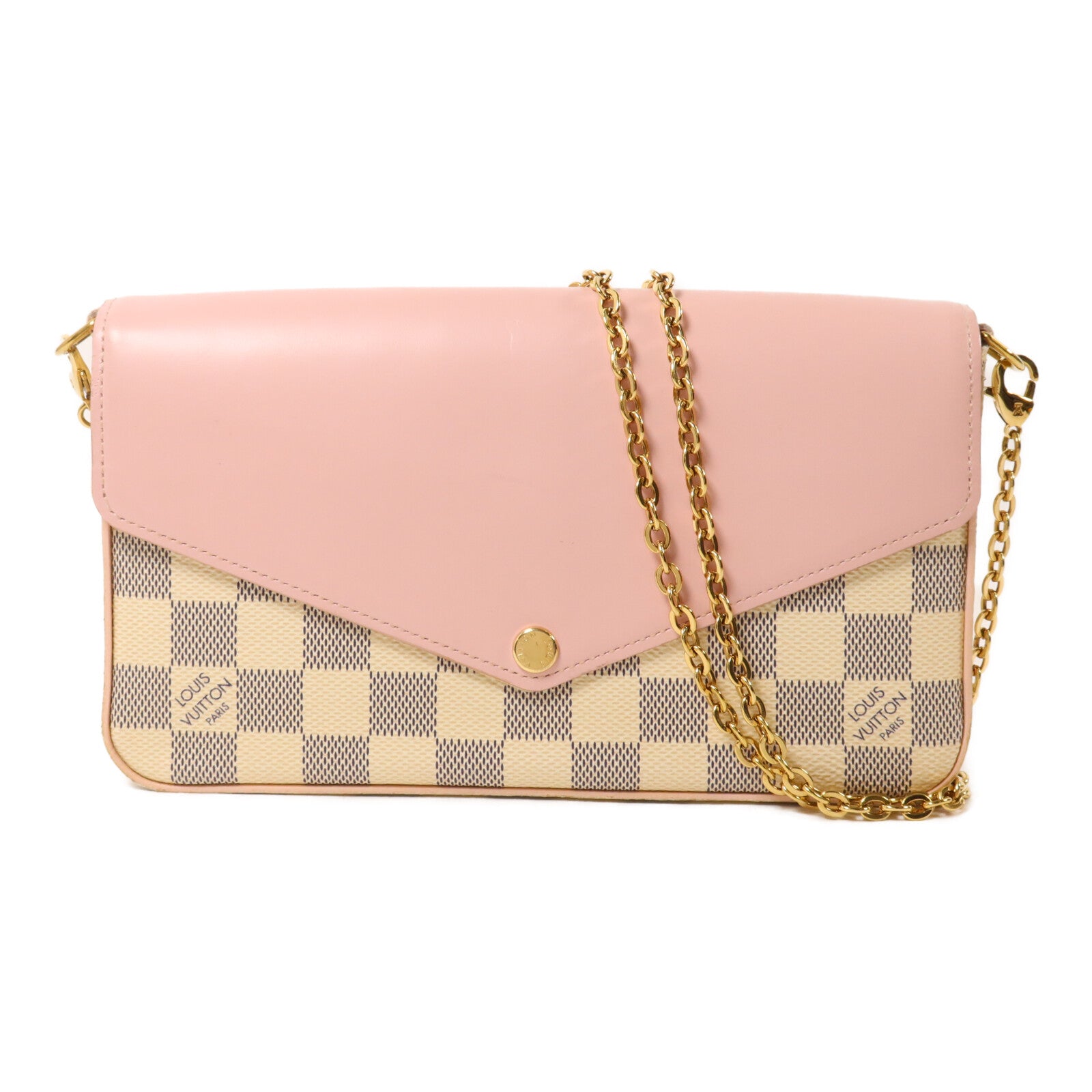 LOUIS VUITTON Damier Azur Felicie Pochette鏈帶肩背袋