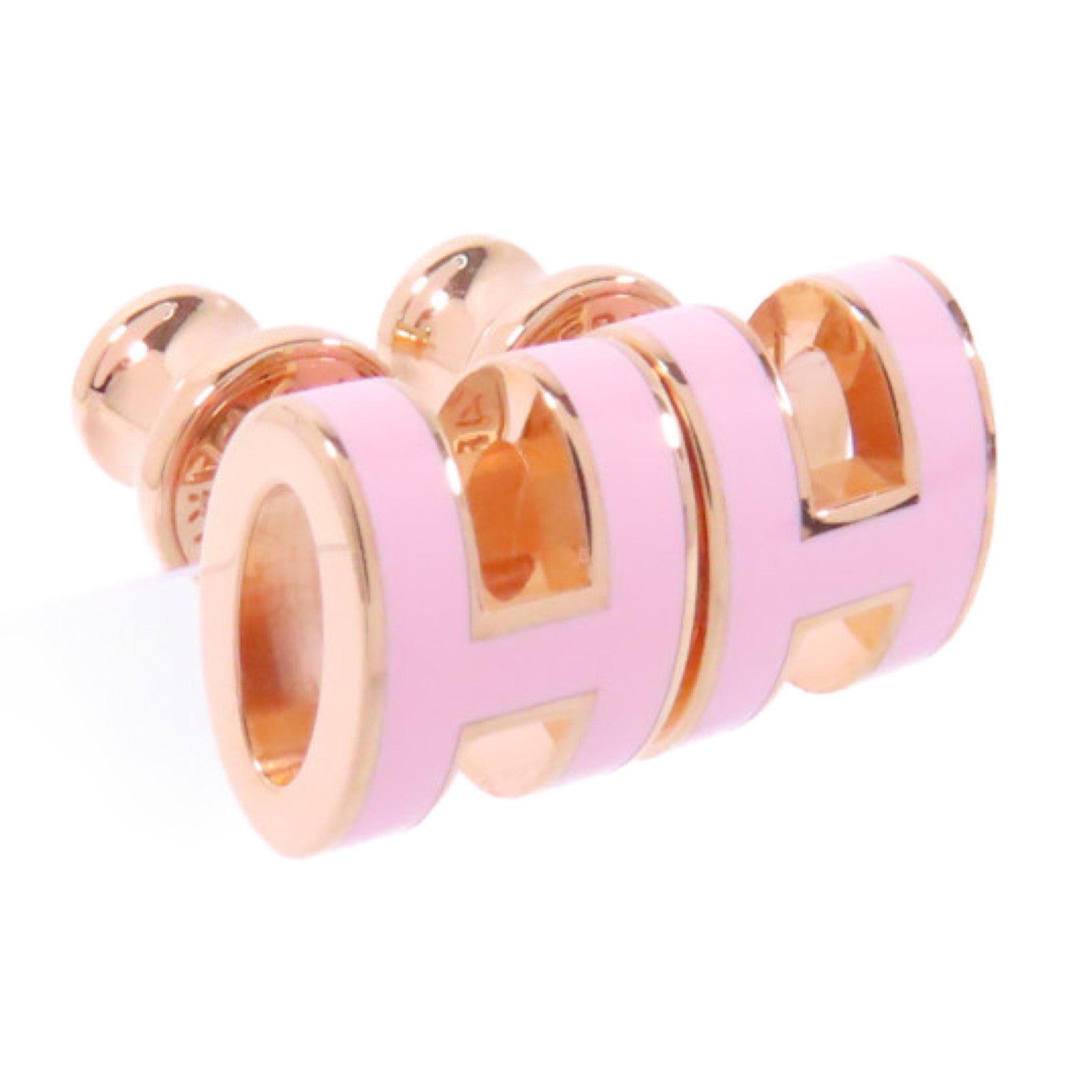 HERMES 金屬Pop H Earrings耳環Rose Sakura櫻花粉色