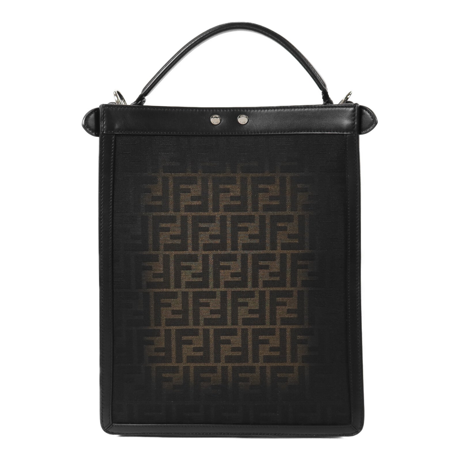 FENDI 塗層帆布Peekaboo X-Lite Small手挽肩背兩用袋