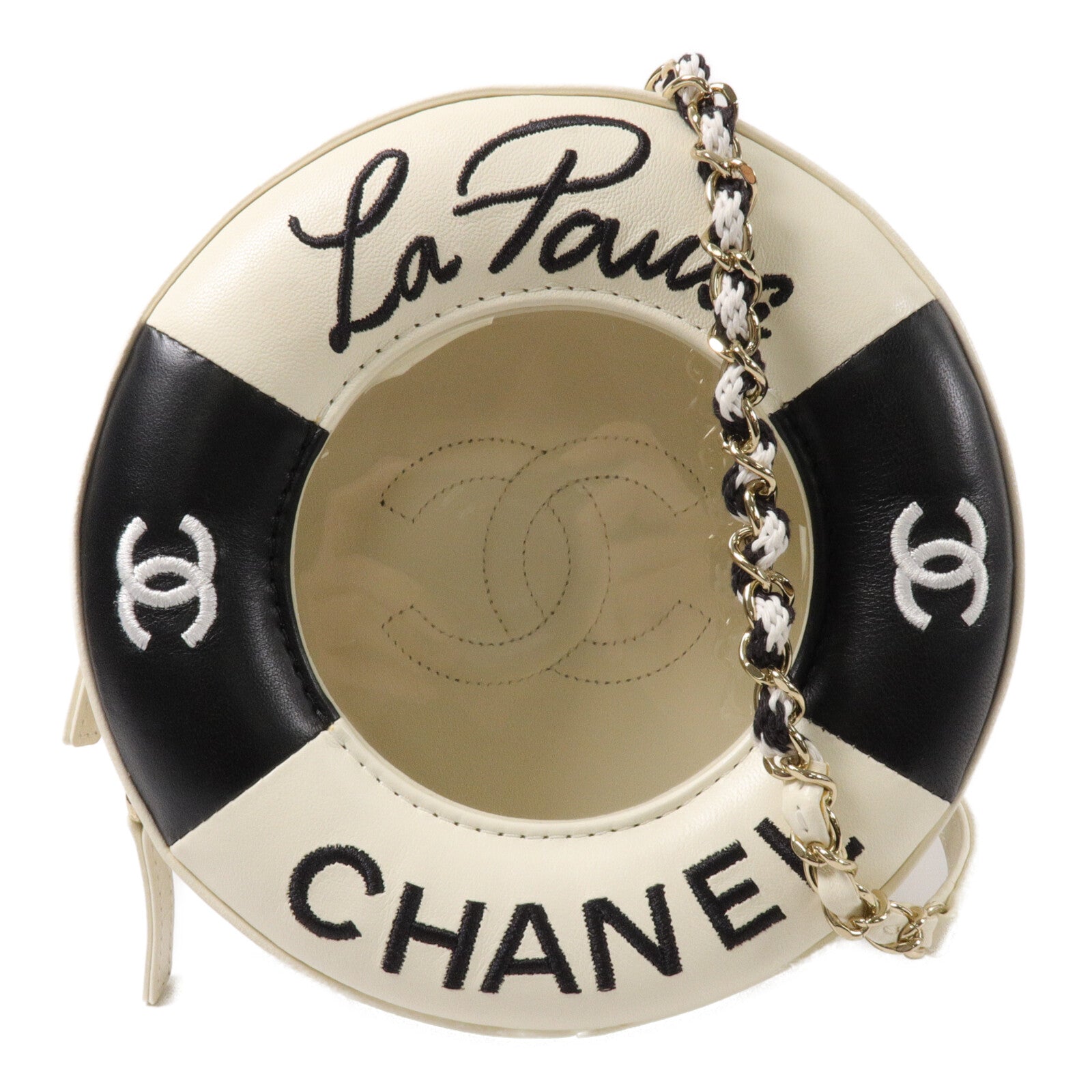 CHANEL 羊皮皮革La Pausa Lifesaver Chain Shoulder鏈帶肩背袋