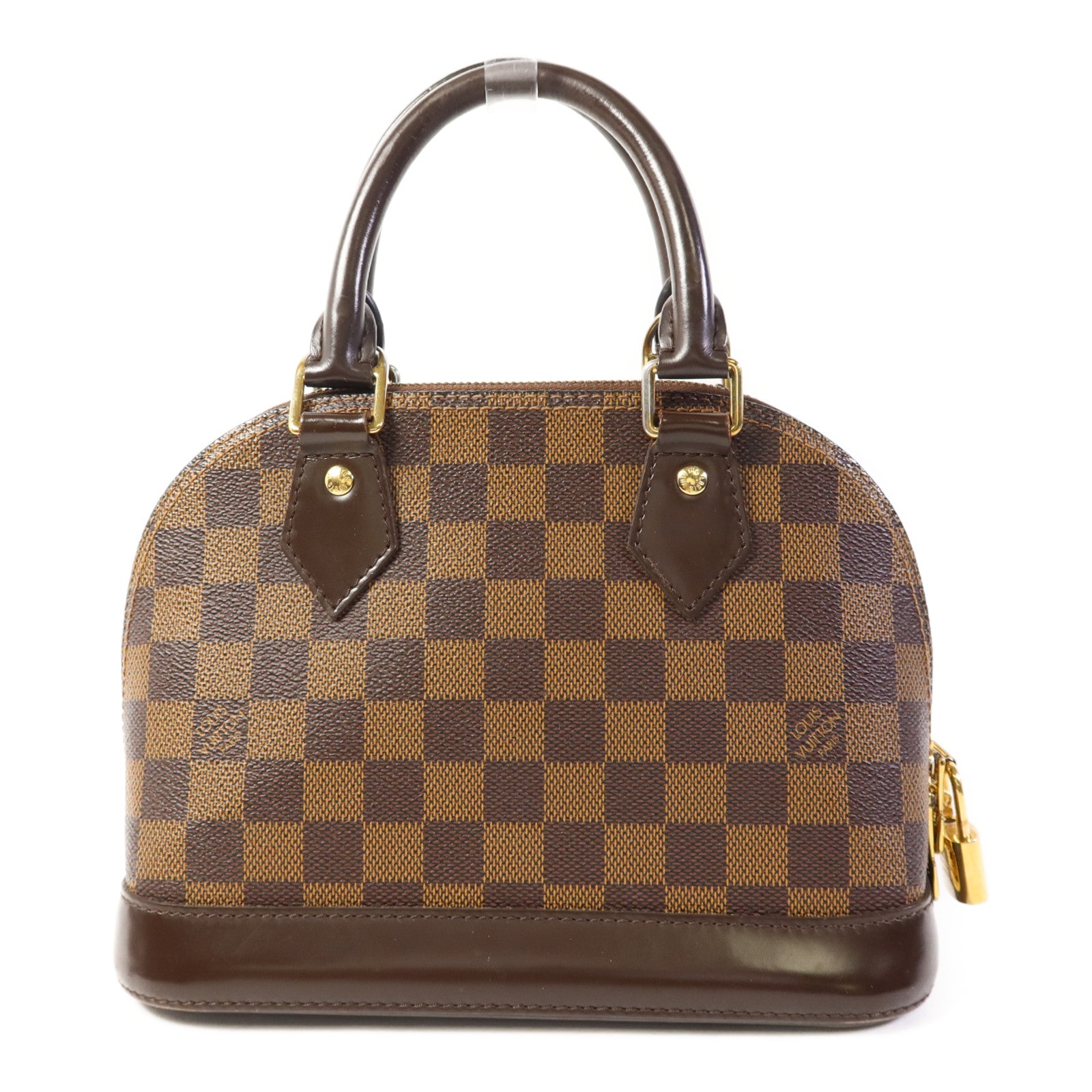 LOUIS VUITTON Damier Alma BB金扣手挽肩背兩用袋棕色