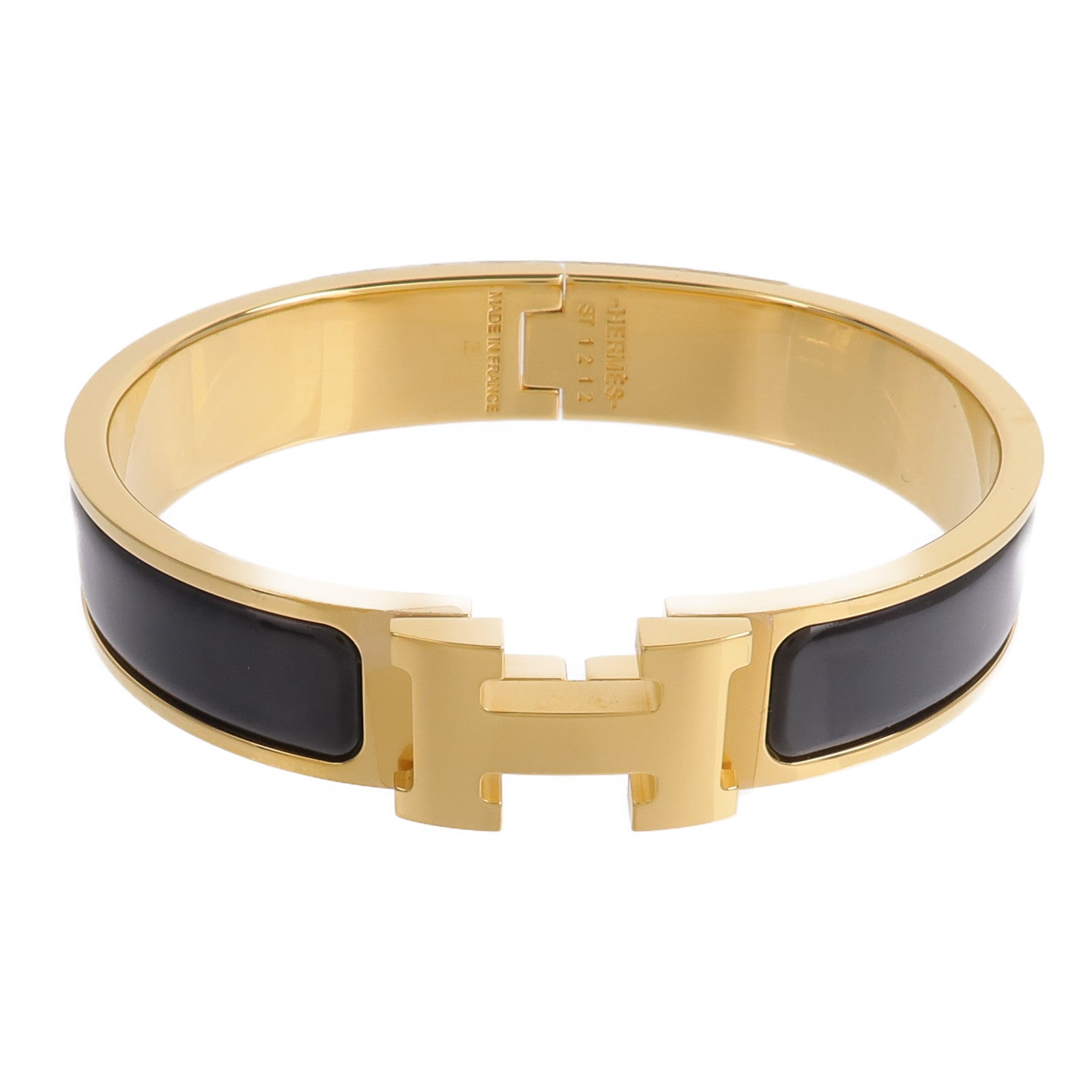 HERMES 金屬Clic H銀扣手鐲