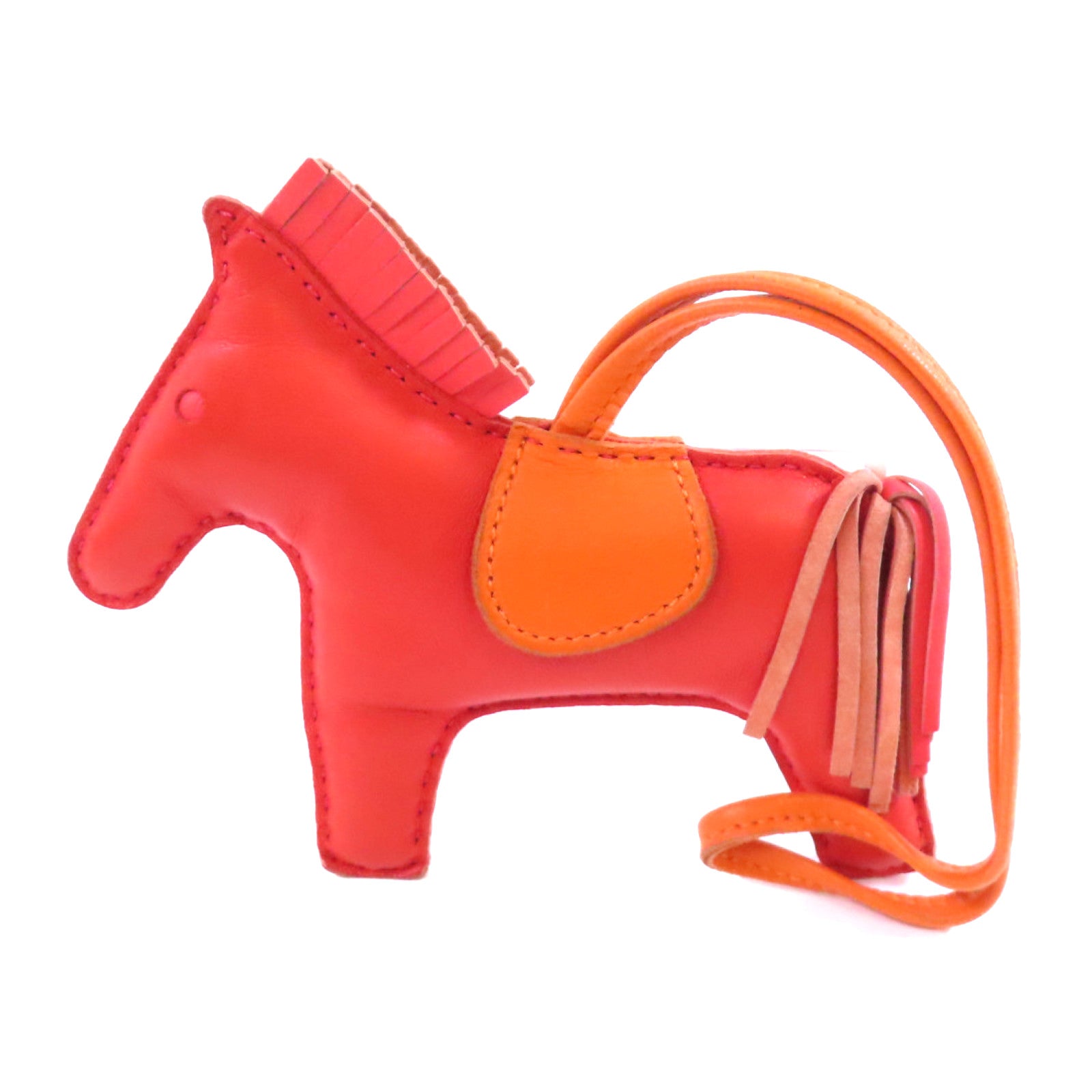 HERMES Swift皮革Redeo MM Charm掛飾橙色