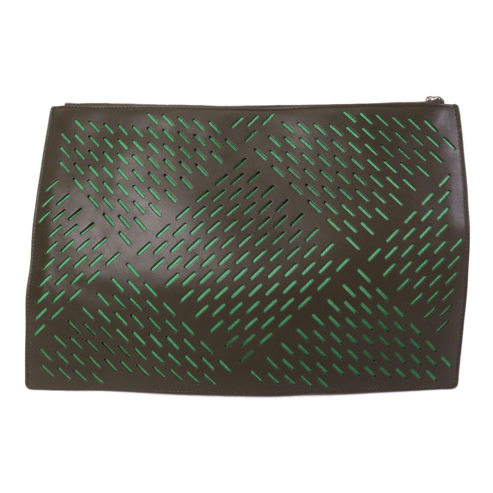 BOTTEGA VENETA 羊皮皮革Pouch銀扣手拿包