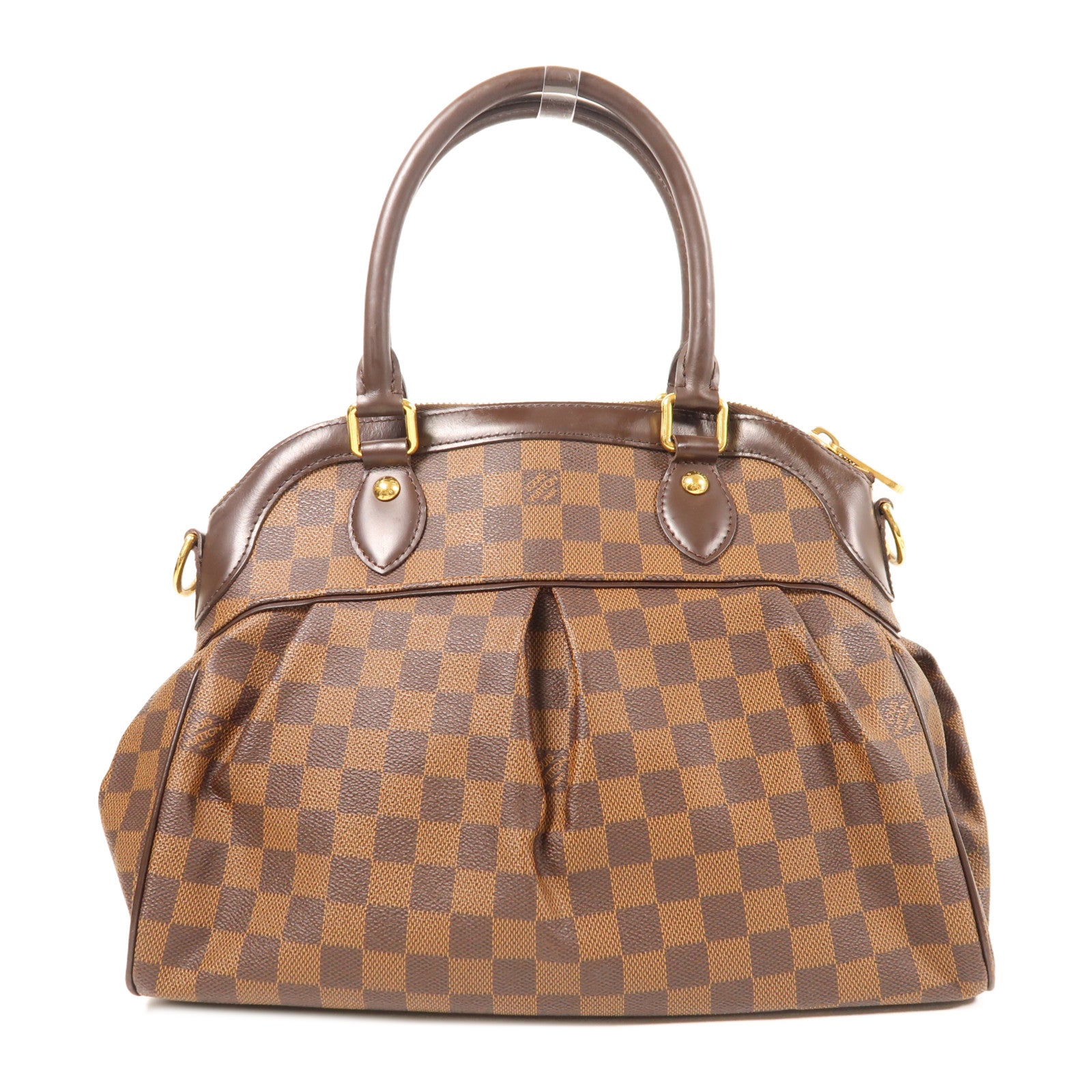 LOUIS VUITTON Damier Trevi PM金扣手挽肩背兩用袋