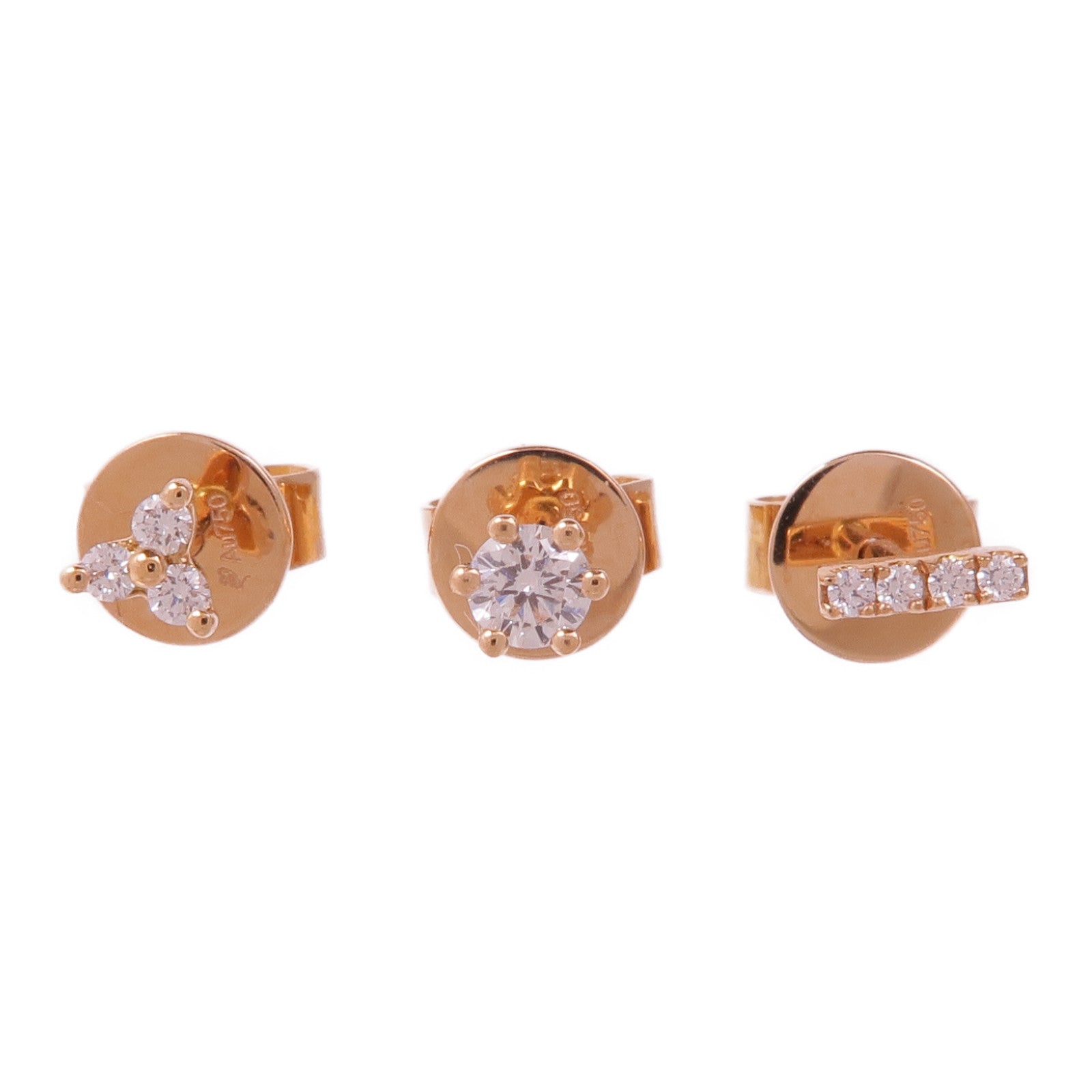 JEWELRY 18K玫瑰金Diamond Earrings Set of 3鑽石耳環