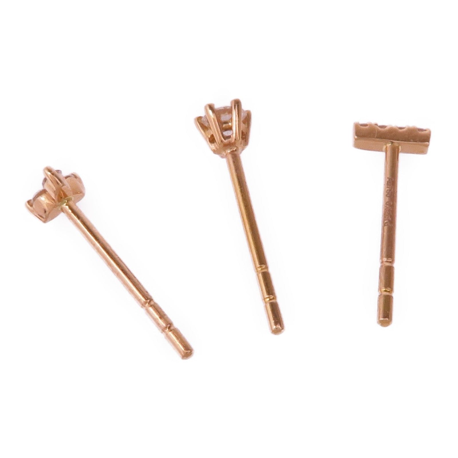 JEWELRY 18K玫瑰金Diamond Earrings Set of 3鑽石耳環