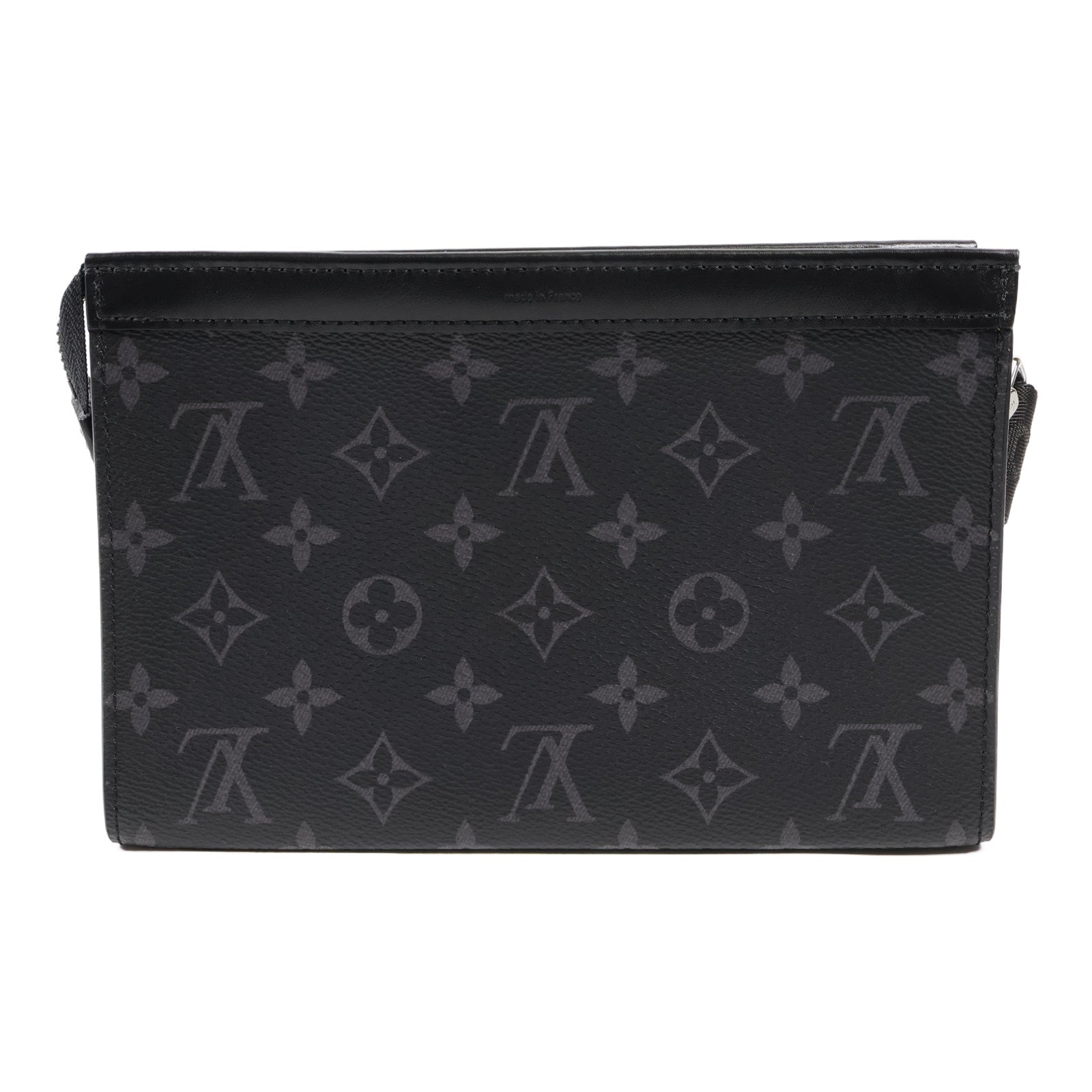 LOUIS VUITTON Monogram Eclipse Gaston銀扣肩背袋