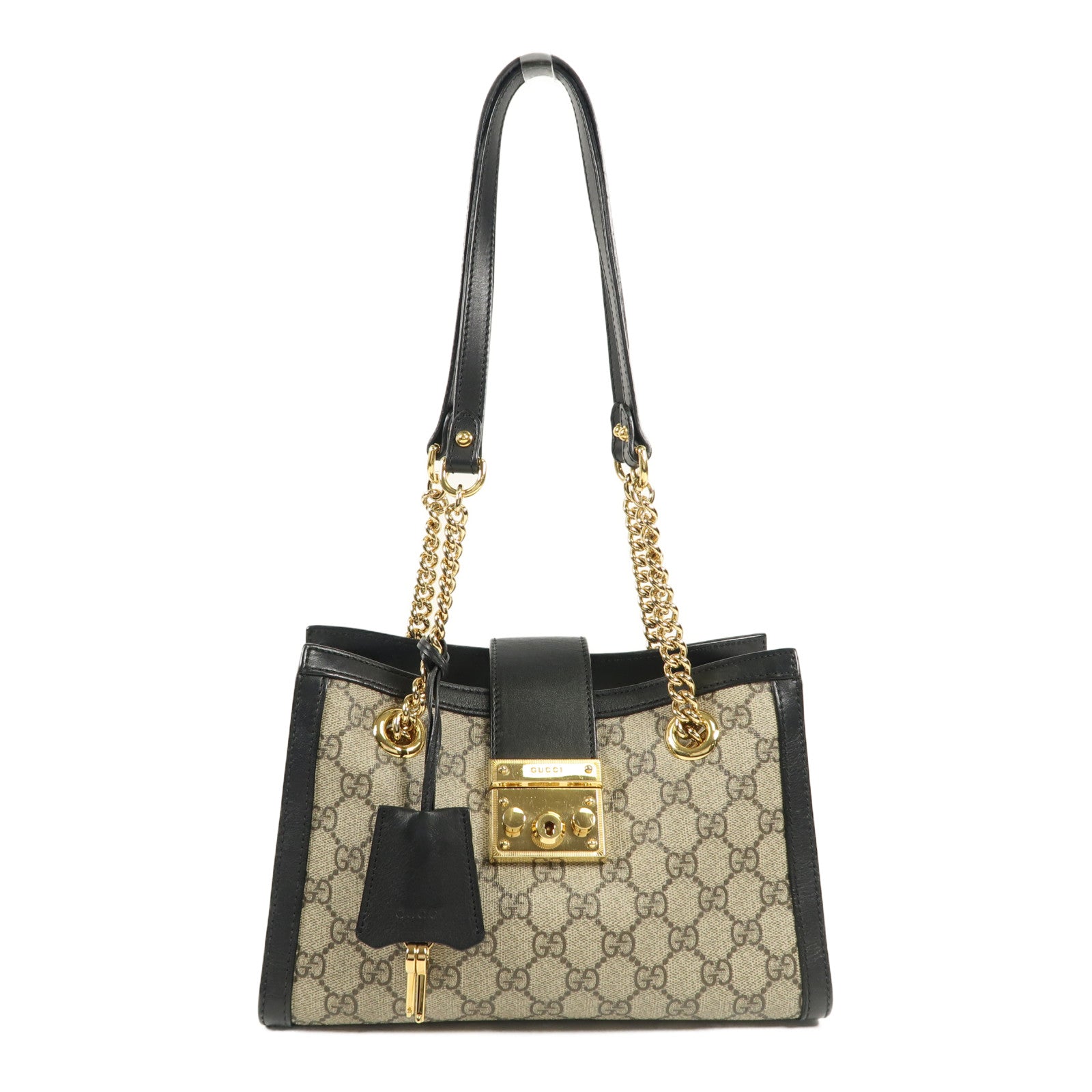 GUCCI GG GHW Padlock GG Small Shoulder Bag 498156 Coated Canvas Brown/Black