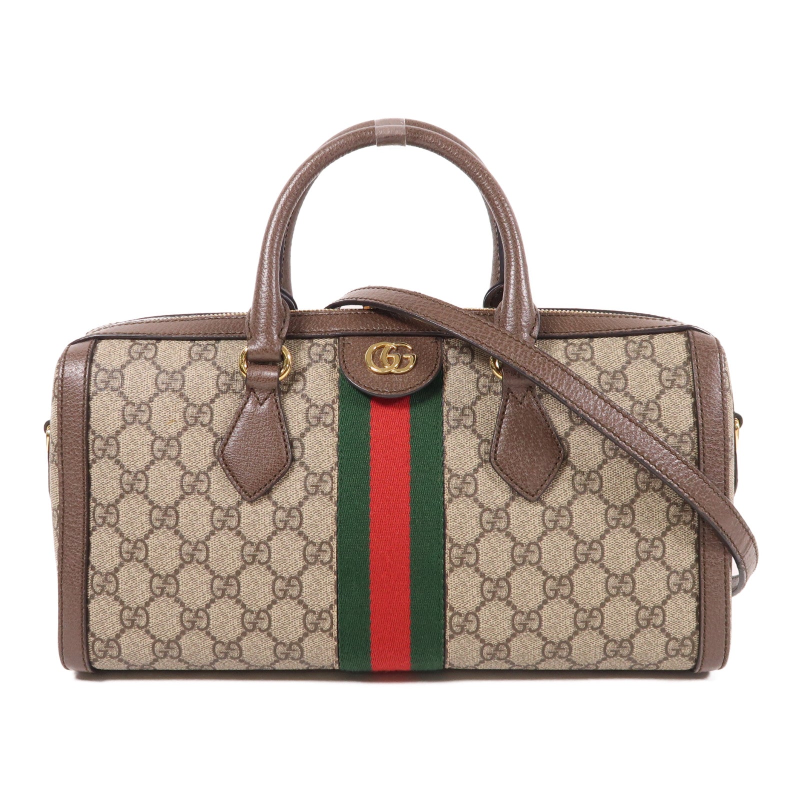 GUCCI 塗層帆布Boston Bag金扣手挽肩背兩用袋