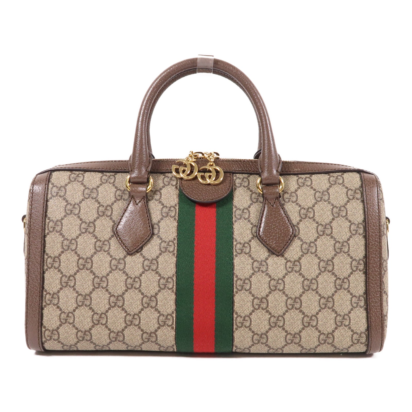 GUCCI 塗層帆布Boston Bag金扣手挽肩背兩用袋