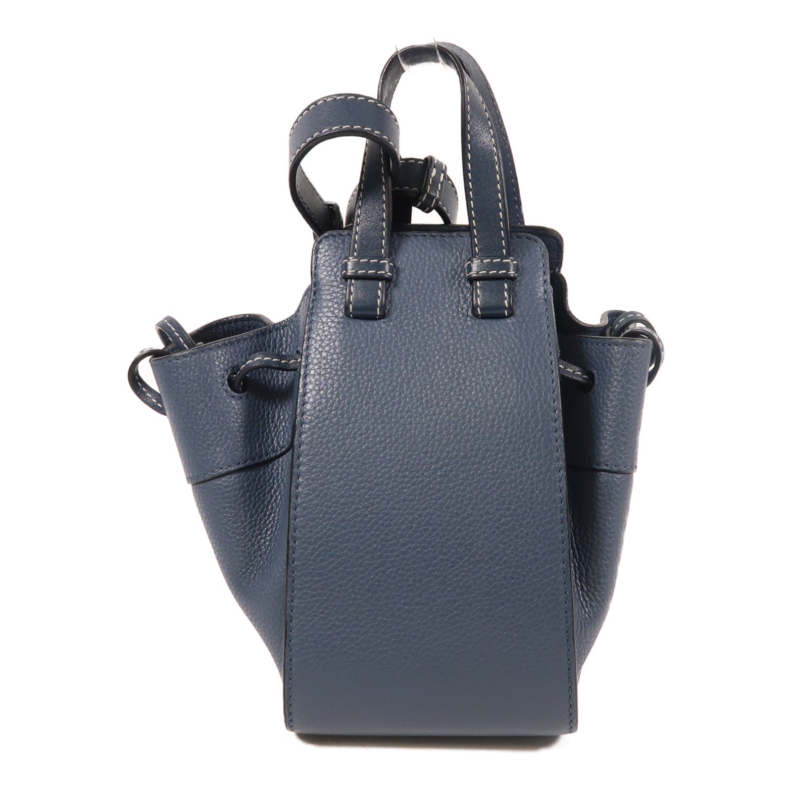 LOEWE 牛皮皮革Mini Hammock銀扣手挽肩背兩用袋