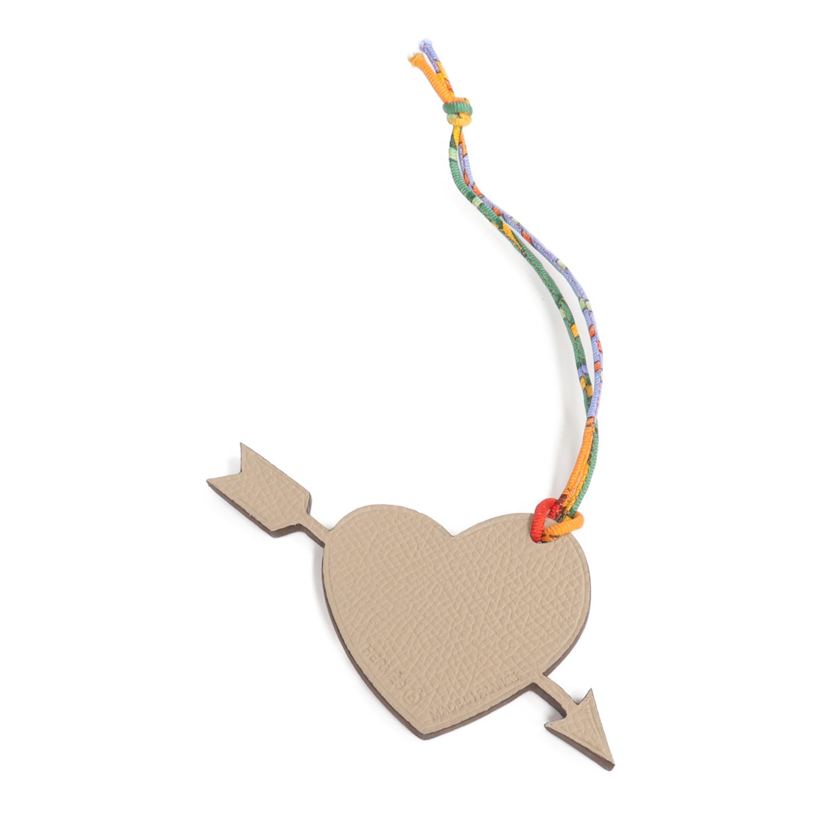 HERMES Epsom皮革Petit H Heart & Arrow Charm掛飾Trench/Bleu Electrique