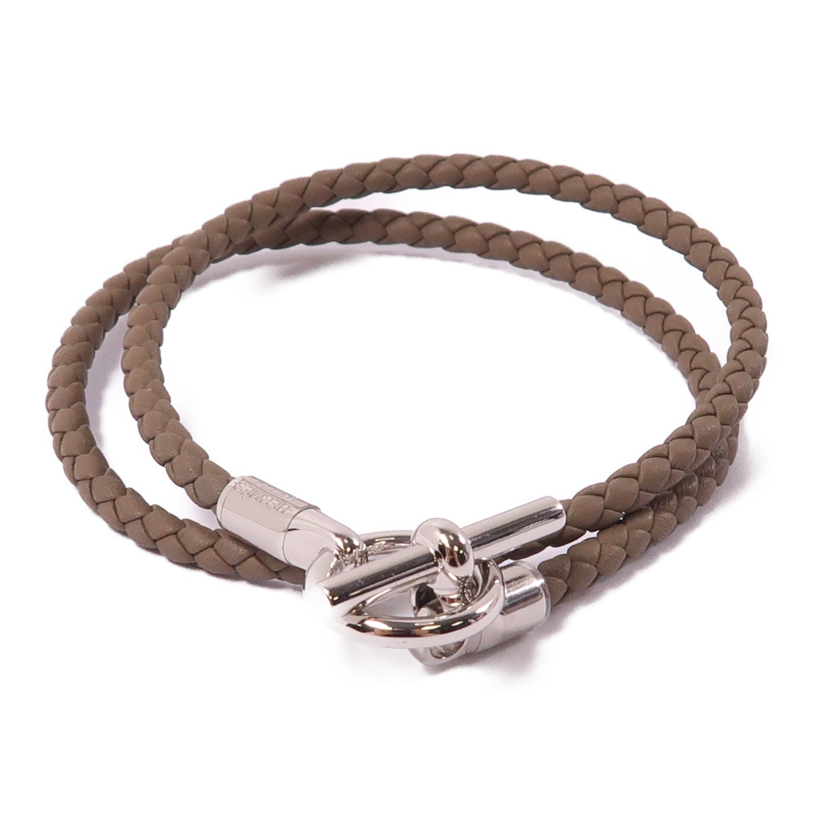【HERMES】Hermes etoupe Calvi【新古品・新品未使用】 HERMES 皮革Collier Glenan銀扣項鍊18/Etoupe – Brand Off Hong