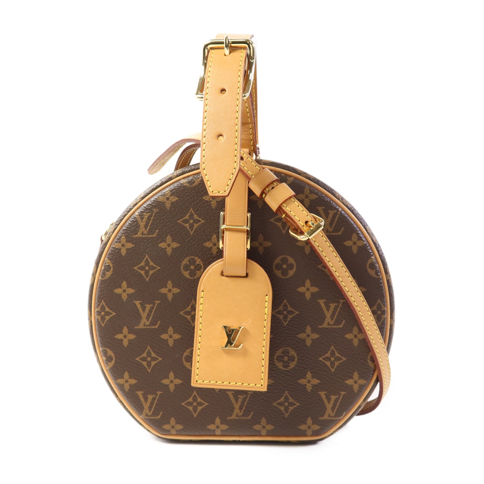 LOUIS VUITTON Monogram Petite Boite Chapeau金扣手挽肩背兩用袋