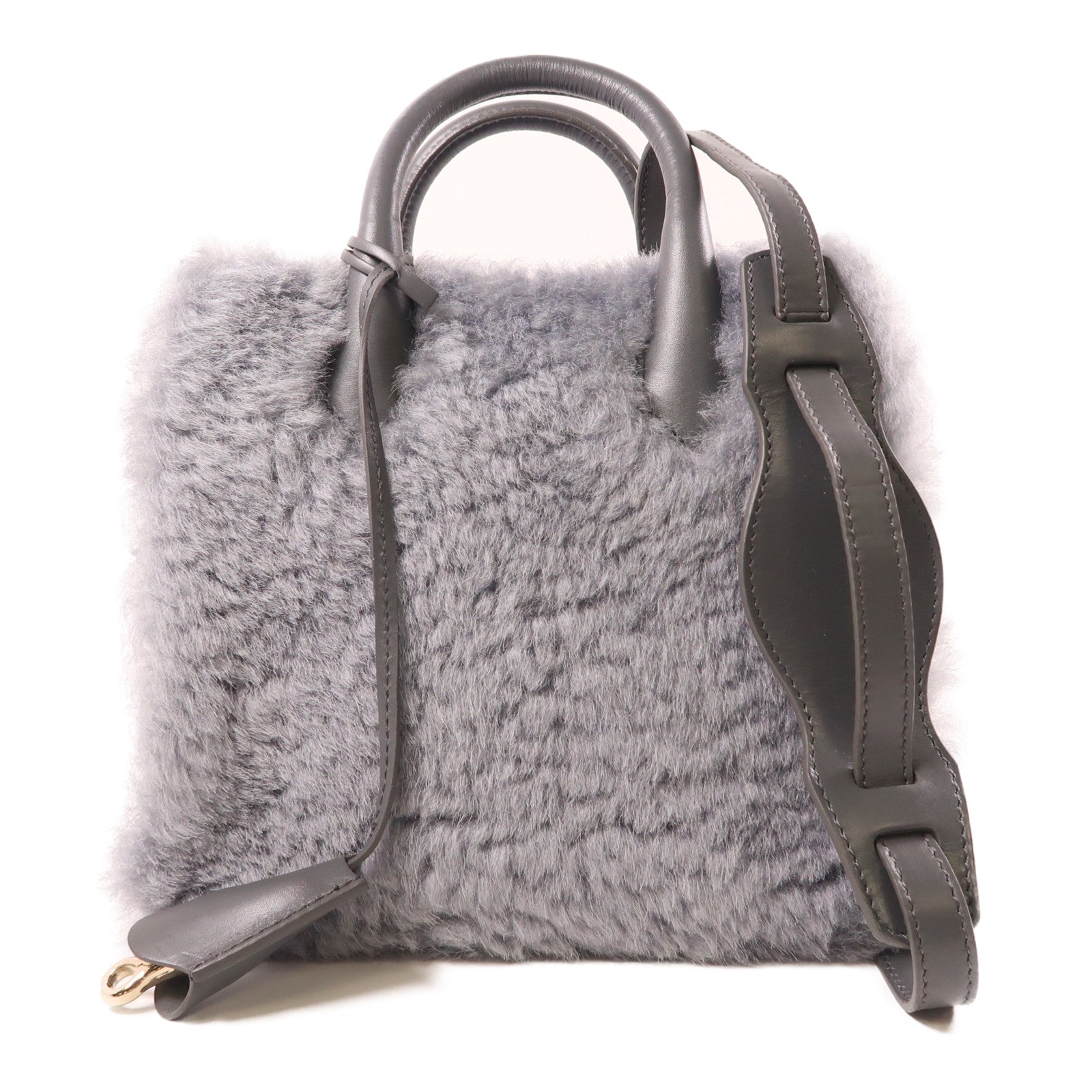 BALENCIAGA 【激減優惠】羊毛/皮革Padlock Nude Mini手挽肩背兩用袋