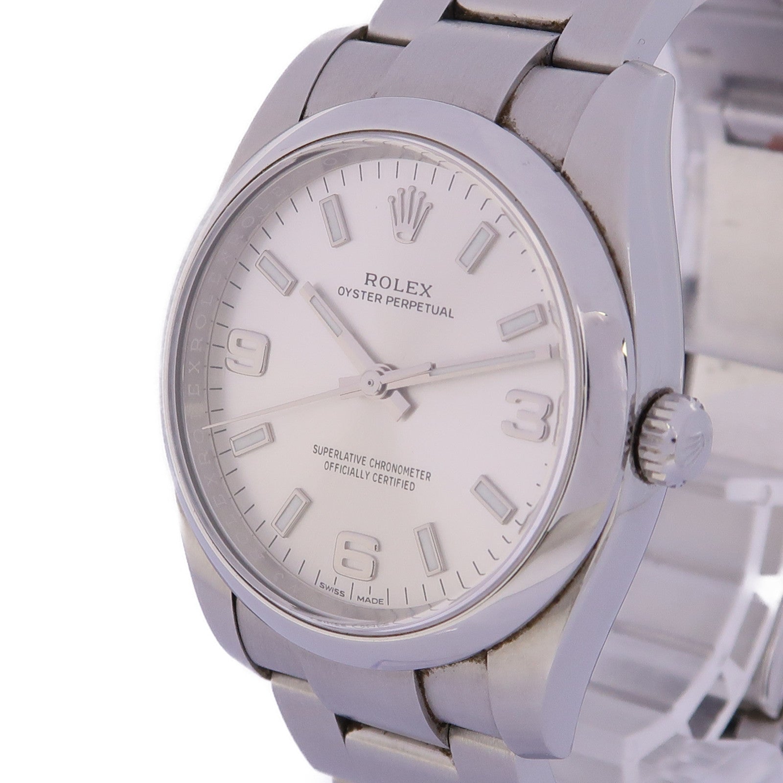 ROLEX Oyster Perpetual不鏽鋼手錶自動機芯銀色
