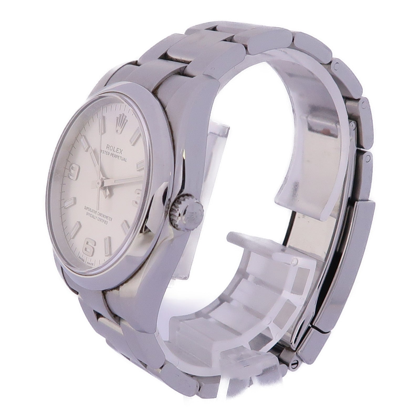 ROLEX Oyster Perpetual不鏽鋼手錶自動機芯銀色