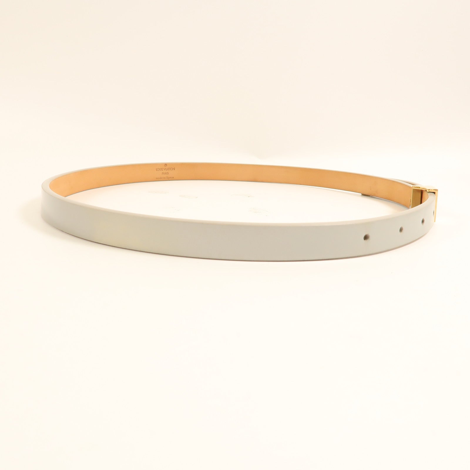 LOUIS VUITTON【激減優惠】 牛皮皮革Belt金扣皮帶灰色