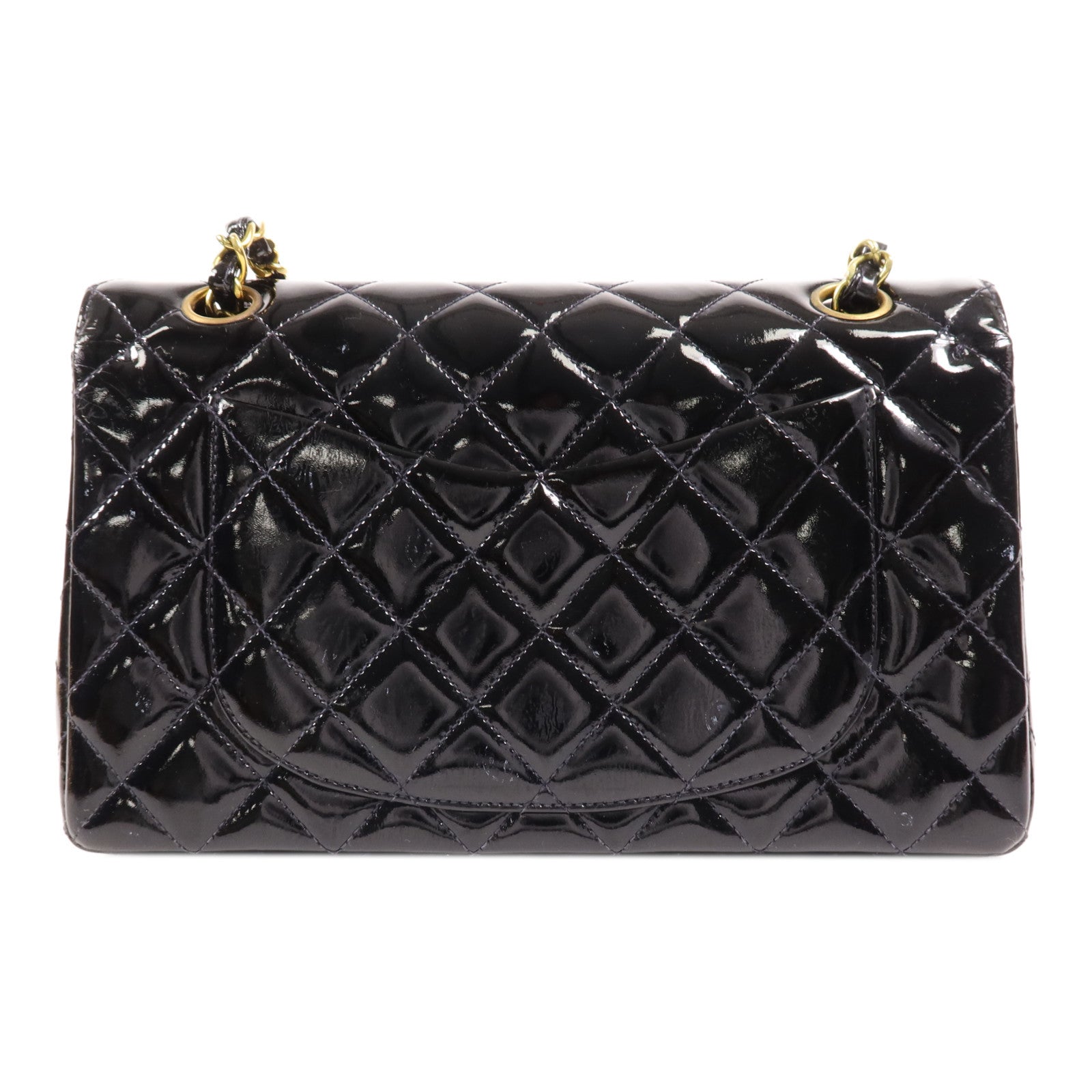 CHANEL 漆皮皮革Classic 23金扣鏈帶肩背袋